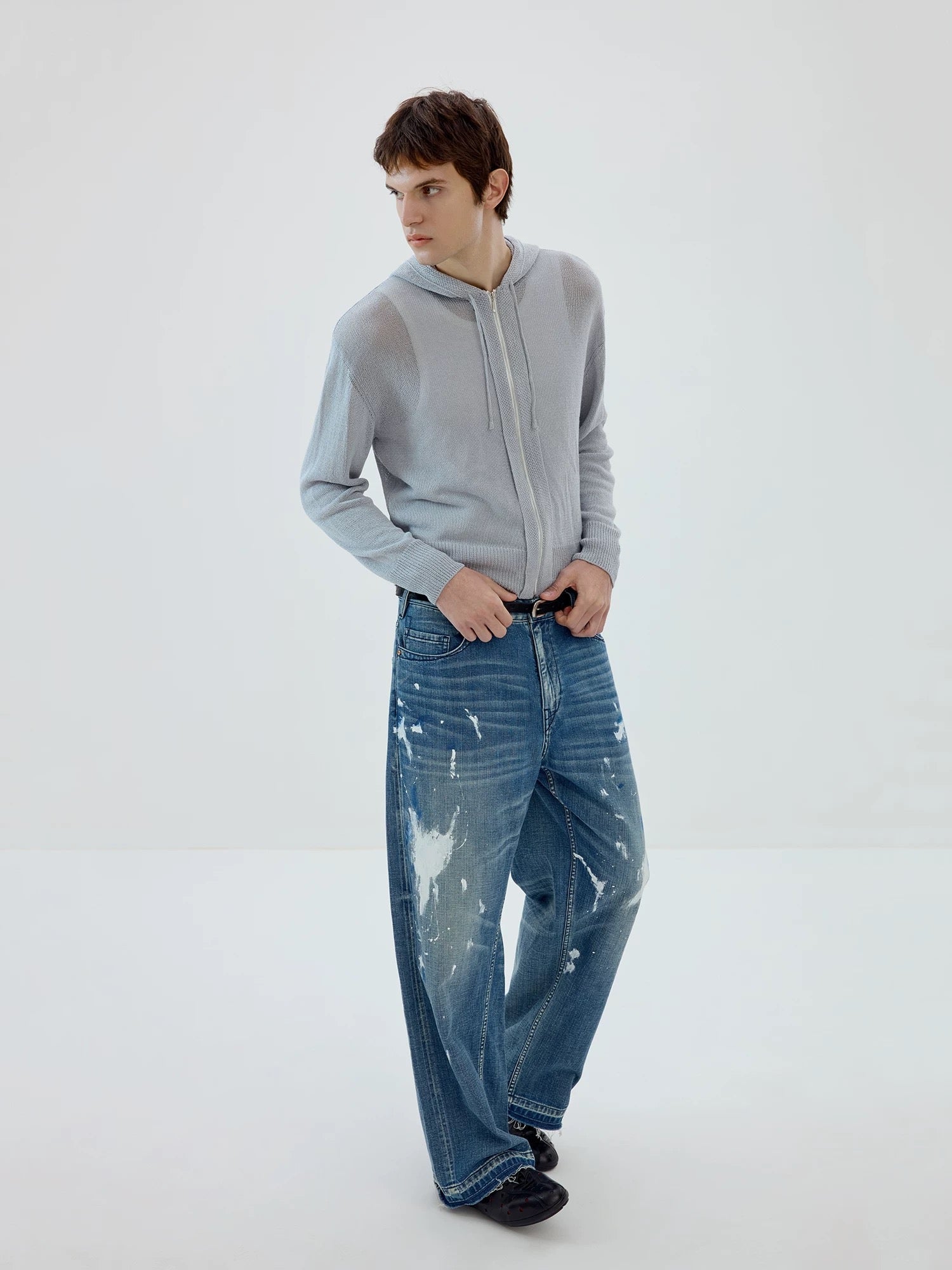 Washi-Blend Knit Hoodie