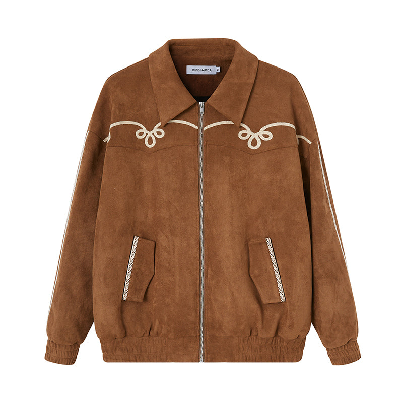 Decoración de la chaqueta con cremallera a cuadros blancos