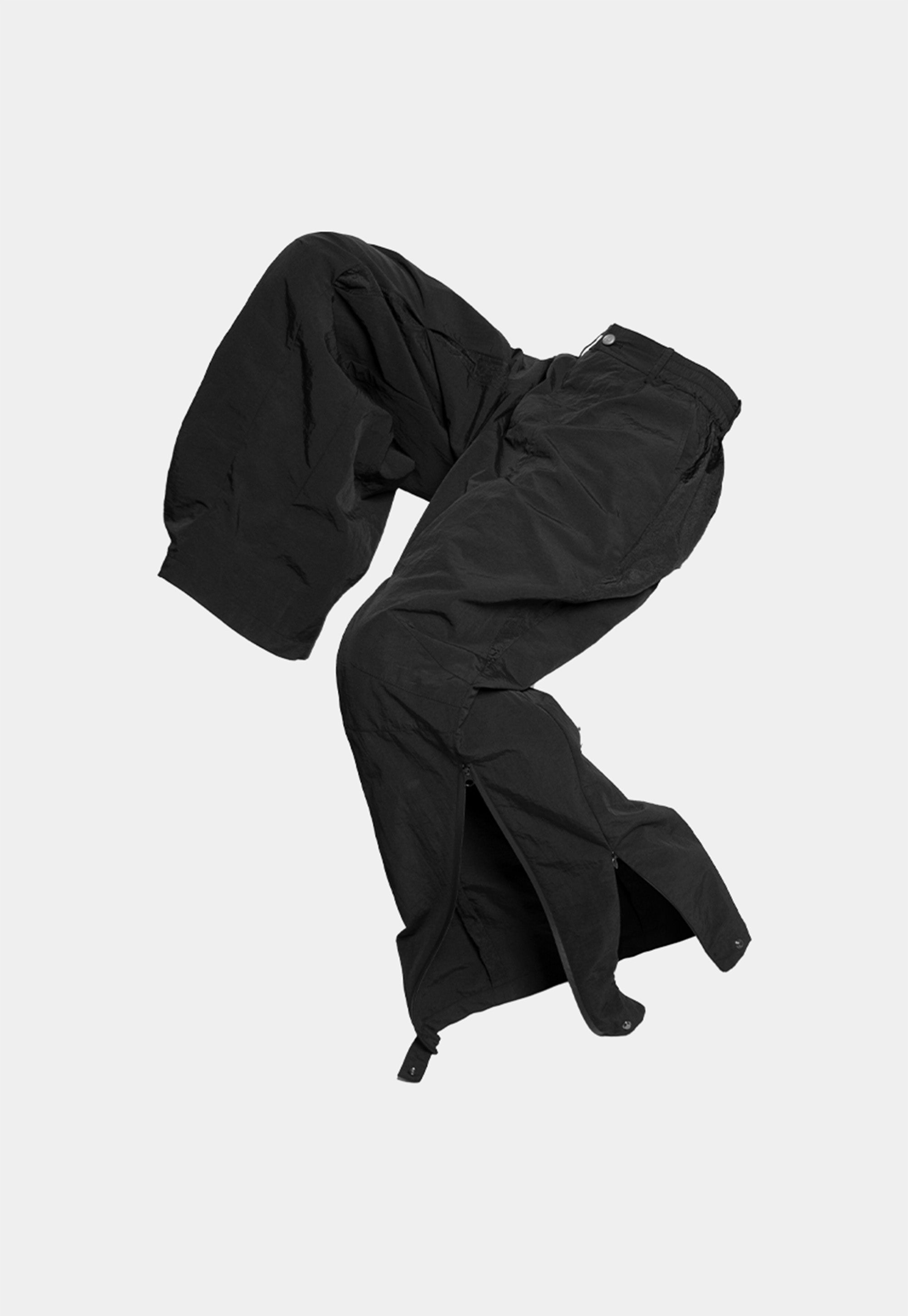 Pantalones técnicos de pierna ancha negra