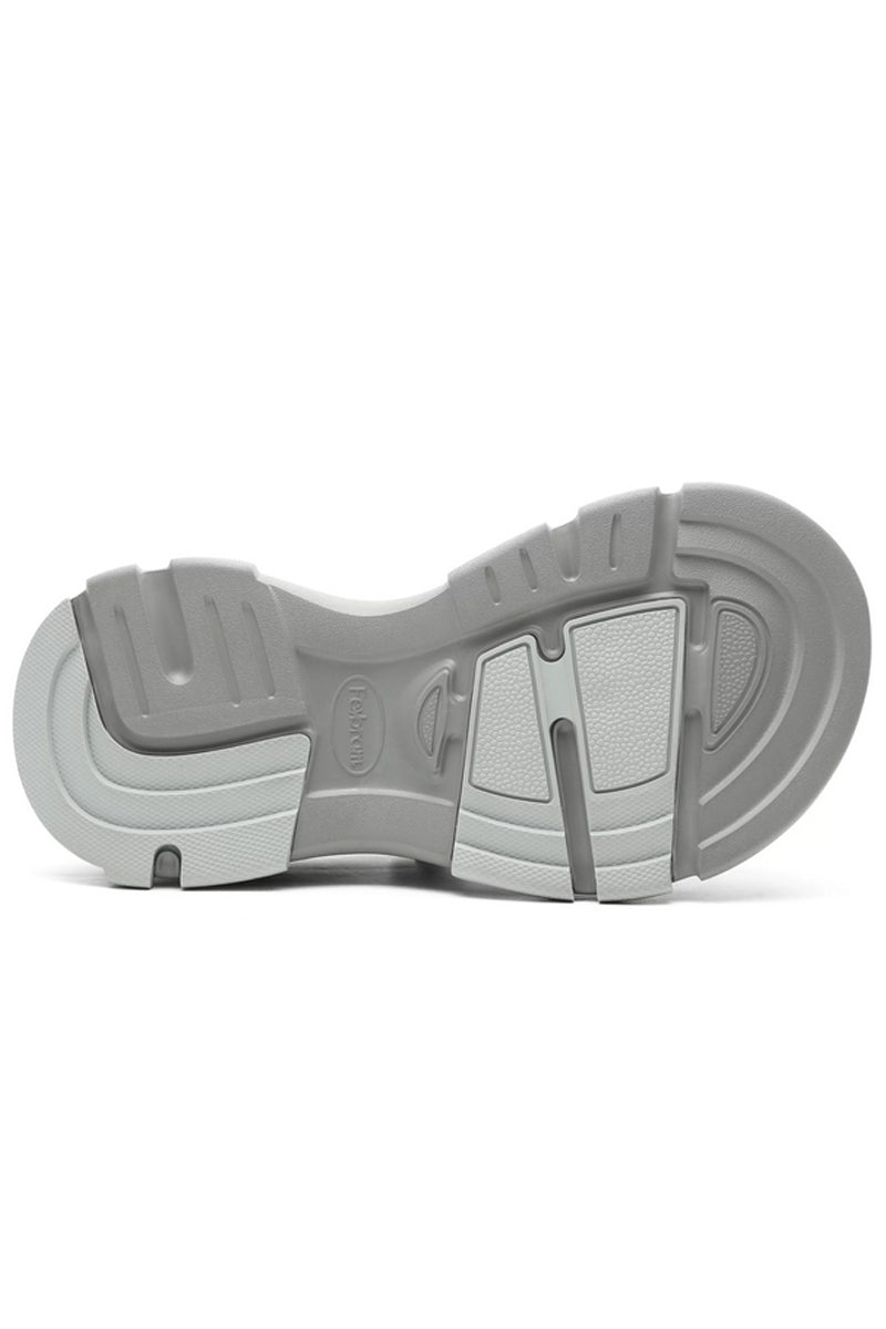 Grey Faux Fur Lined Platform Clog