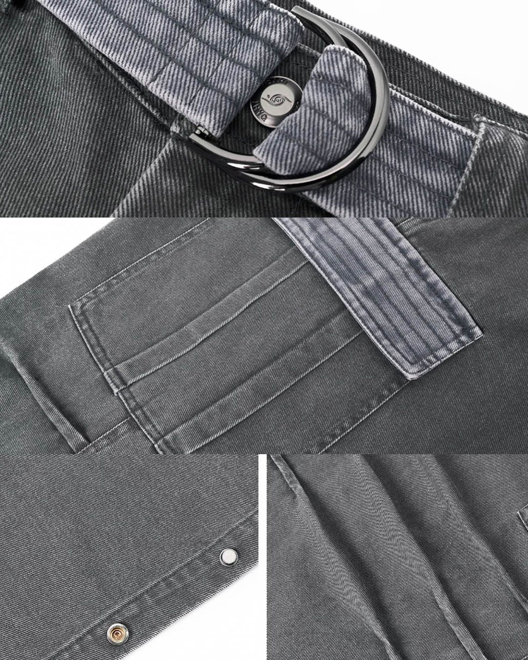 Jhyq contraste couleur pantalon de cargaison baggy plissé