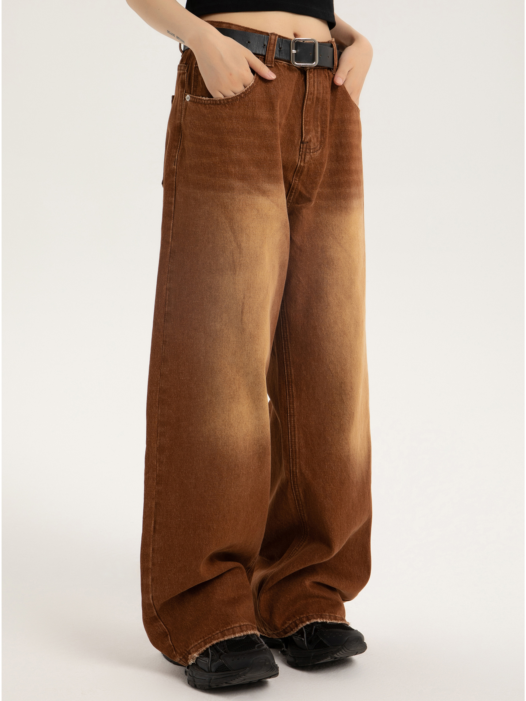 High Waist Wide Leg Army Jeans