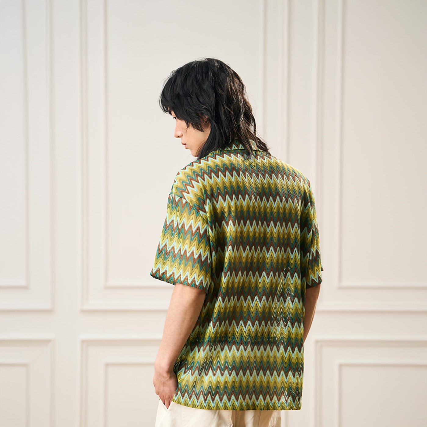 Chemise de camp de motif Chevron