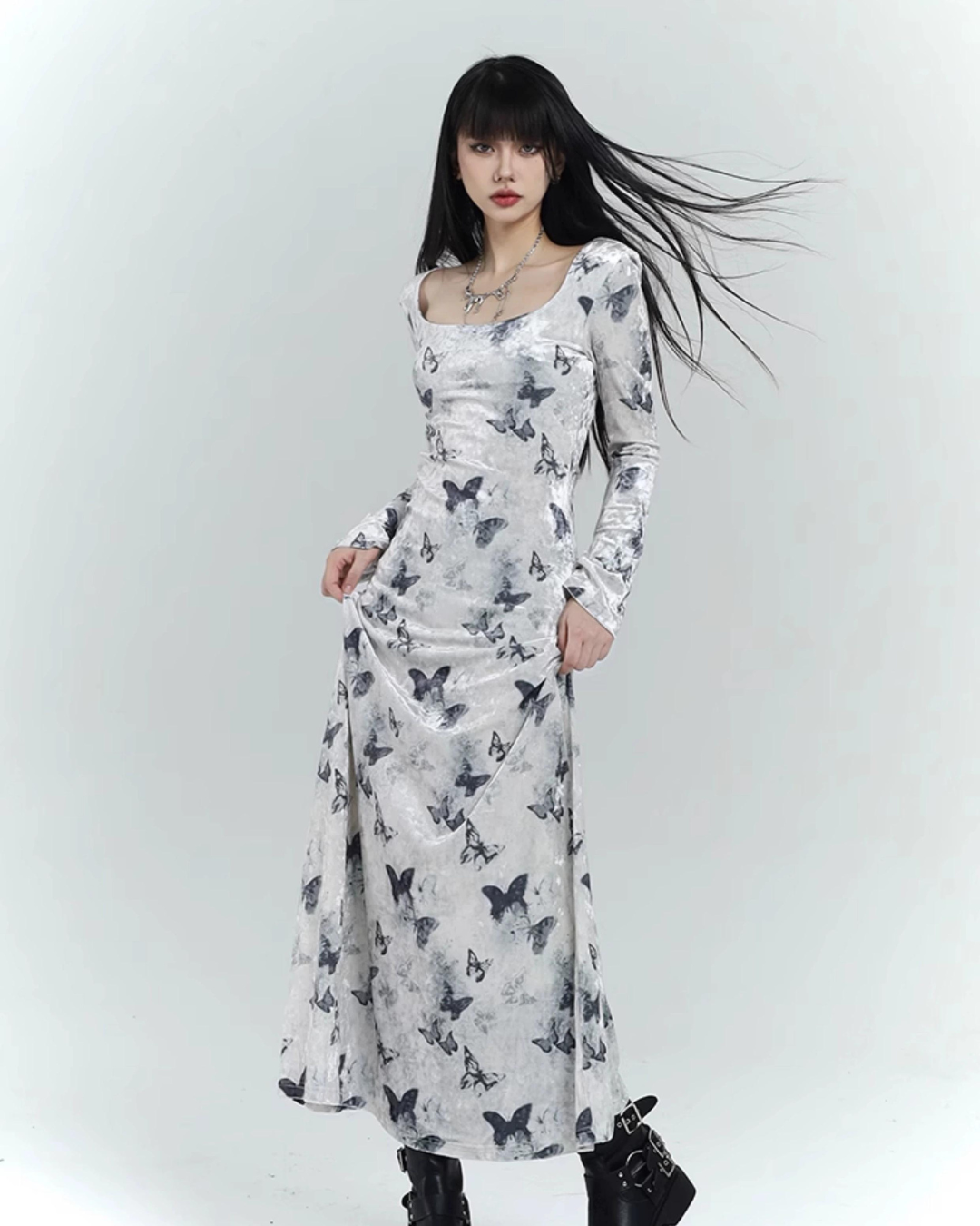 Vestido de Velvet Maxi de Butterfly