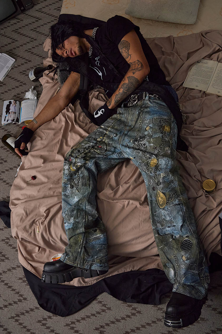 Jeans à chaîne punk