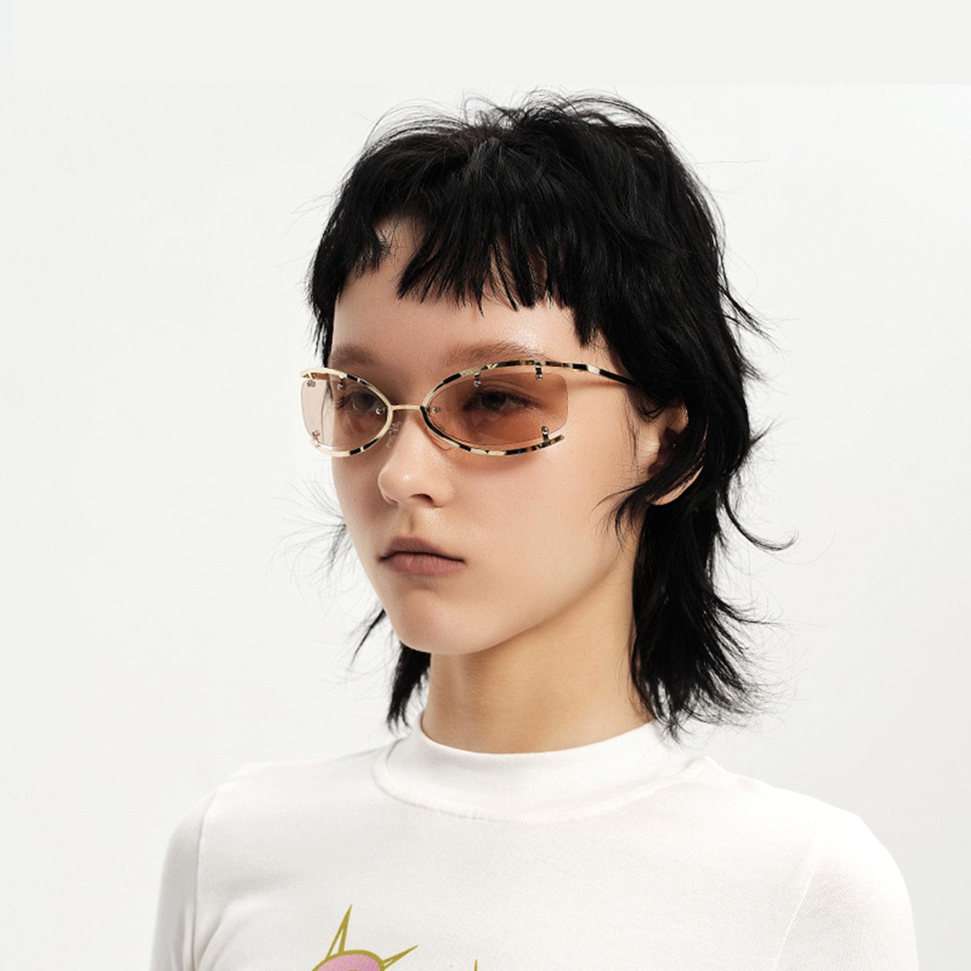 Exposed-Screw Open-Rim Metal Sunglasses - view 4