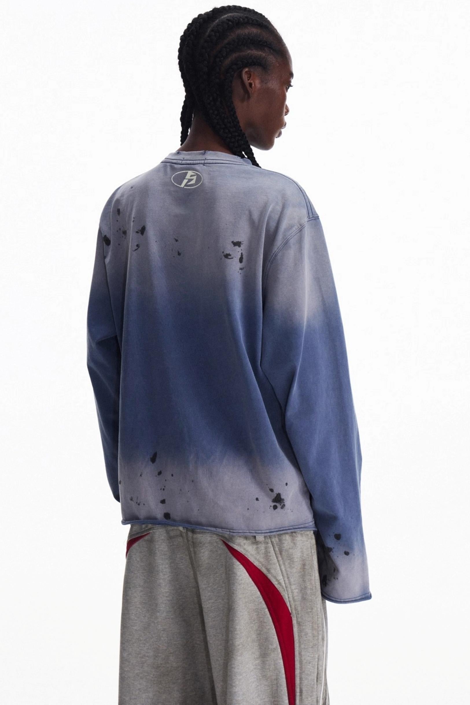 Men's Vintage Gradient Pullover Sweatshirt