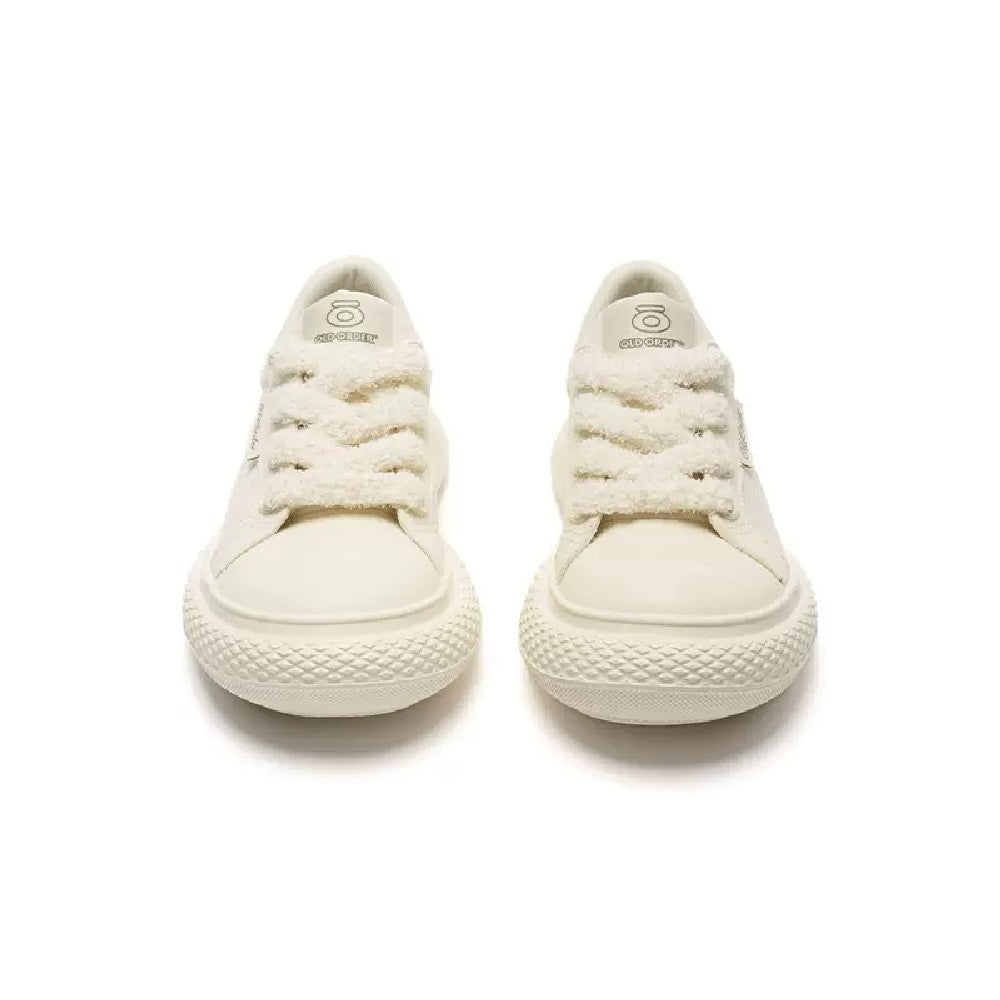 Fuzzy Lace Canvas Sneakers Triple Cream
