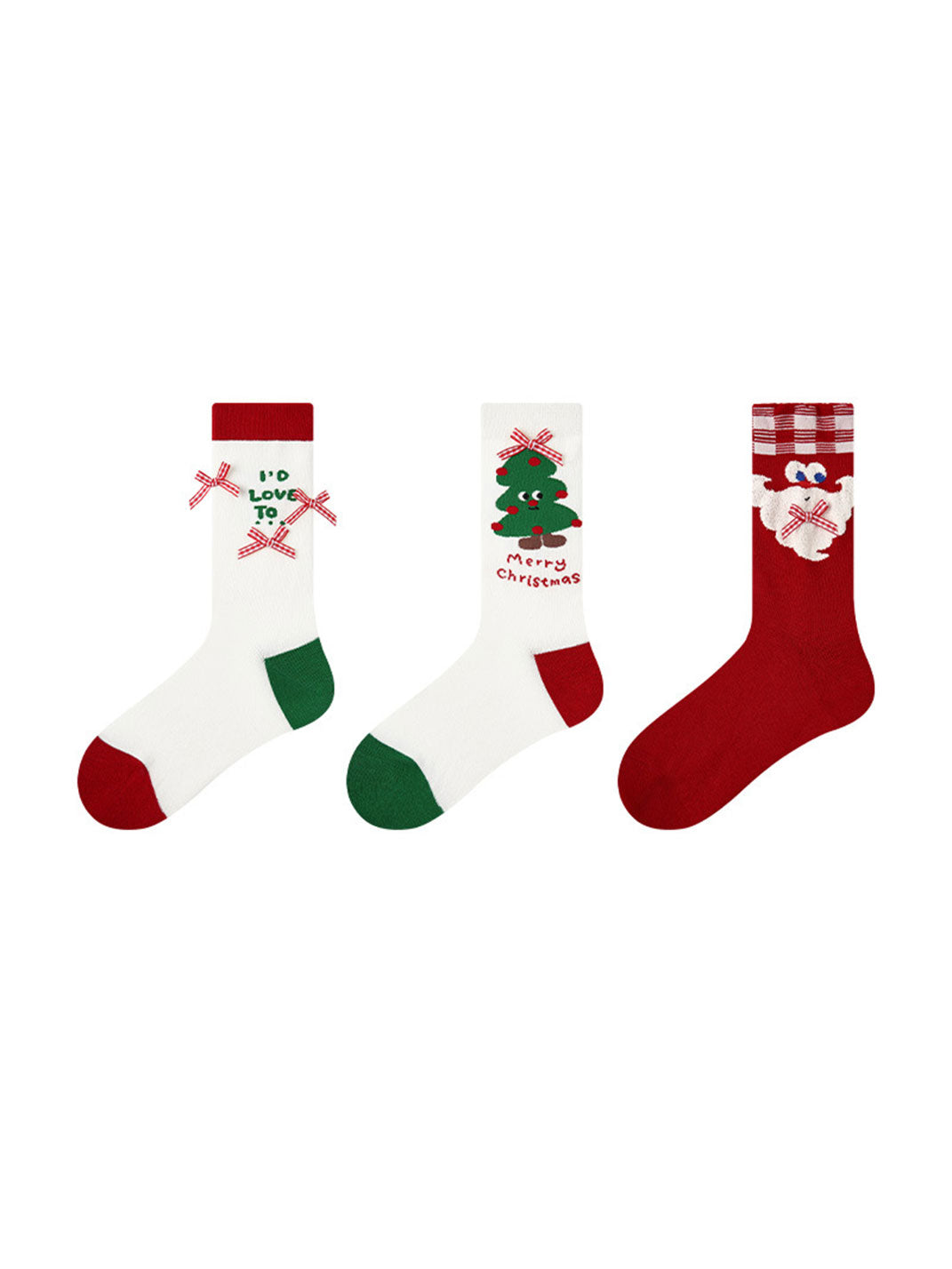 3 Pack Christmas Themed Warm Mid-calf Socks for Women