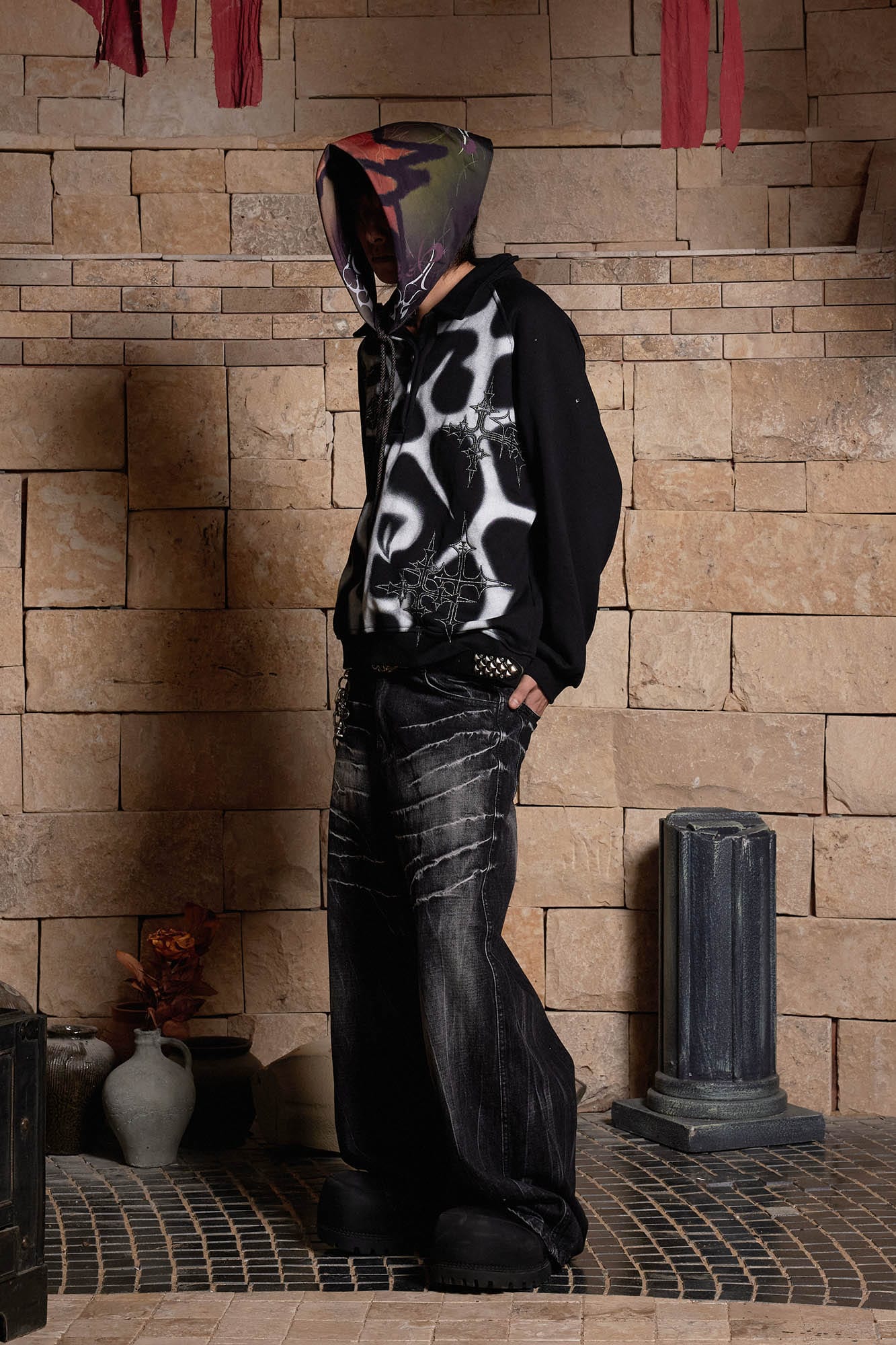 Bandana de tip-dye grunge