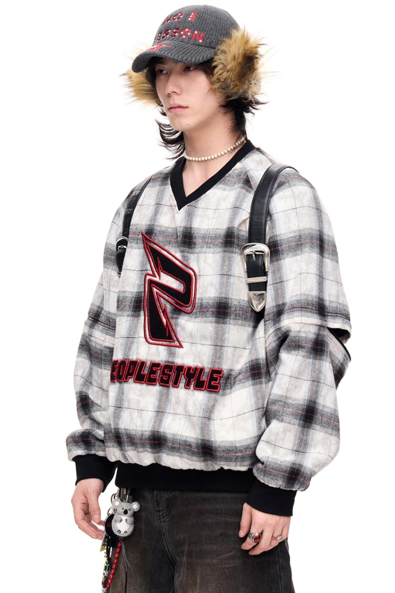 Men's Checked Fleece Detachable Shirt