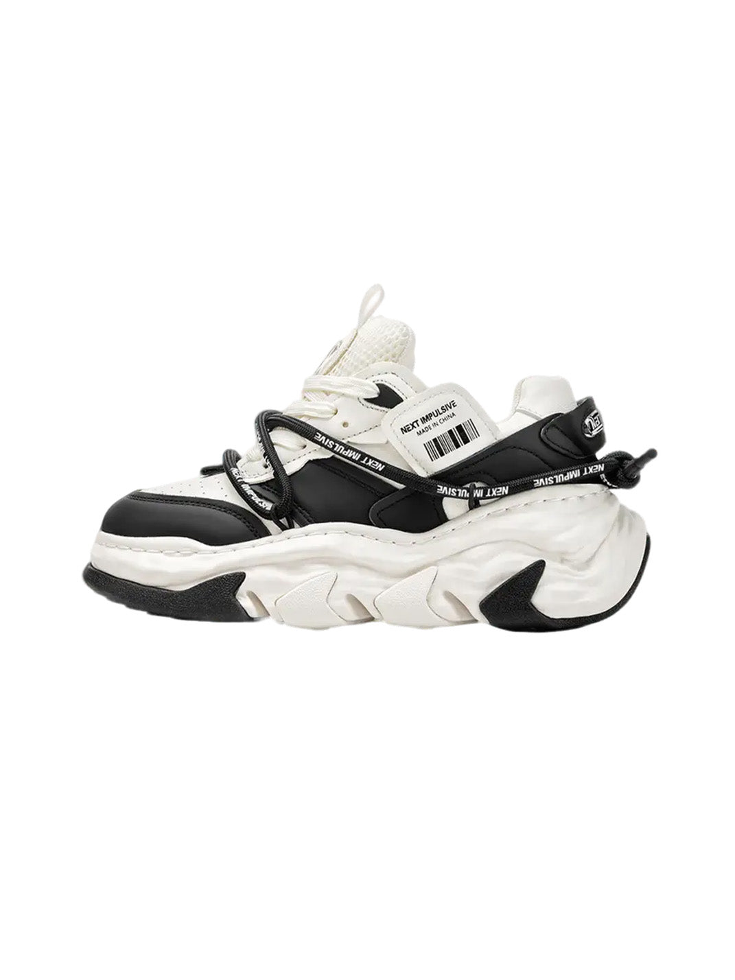 Black Dissolve Panel Platform Sneakers