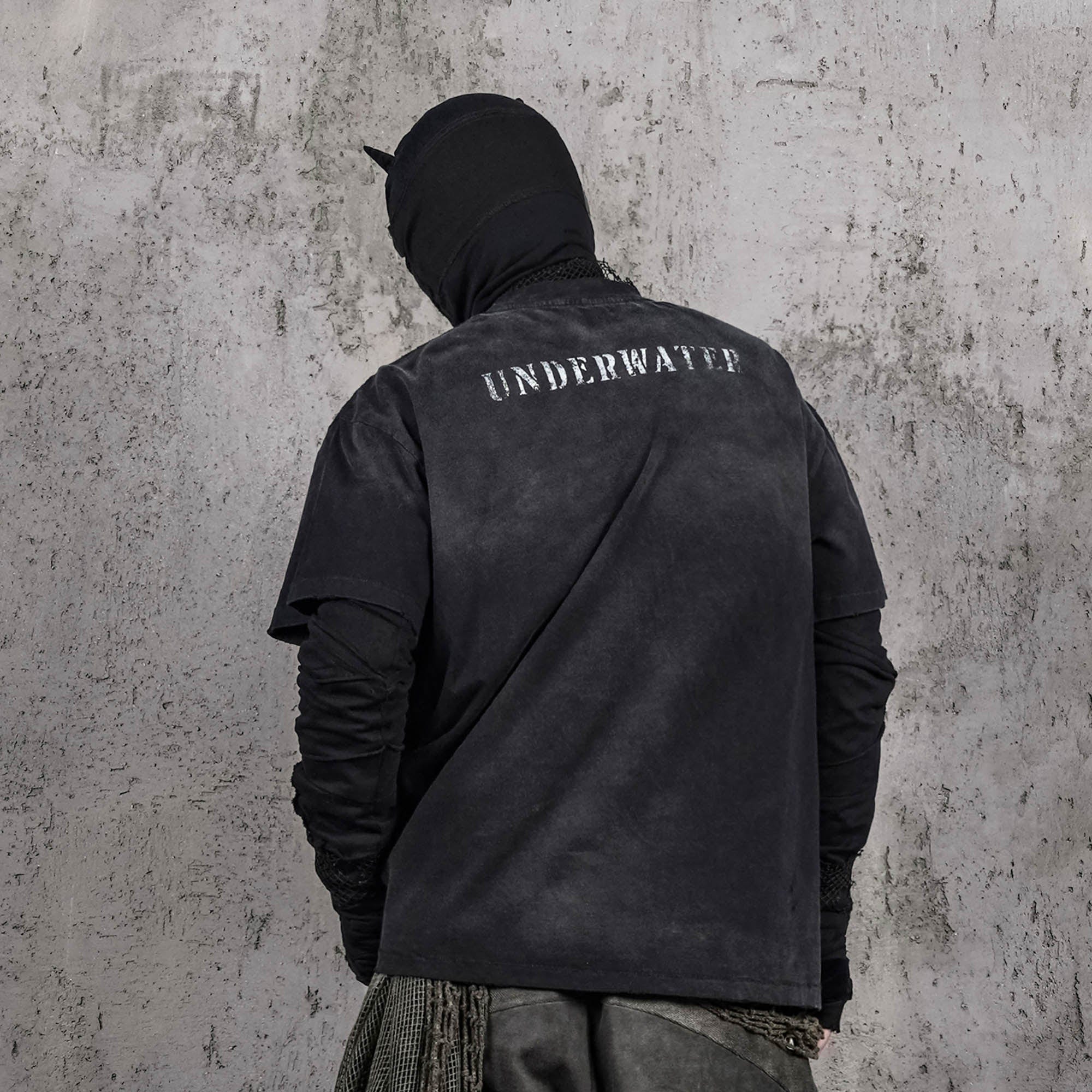 T-shirt de poche Black Techwear sous-marine