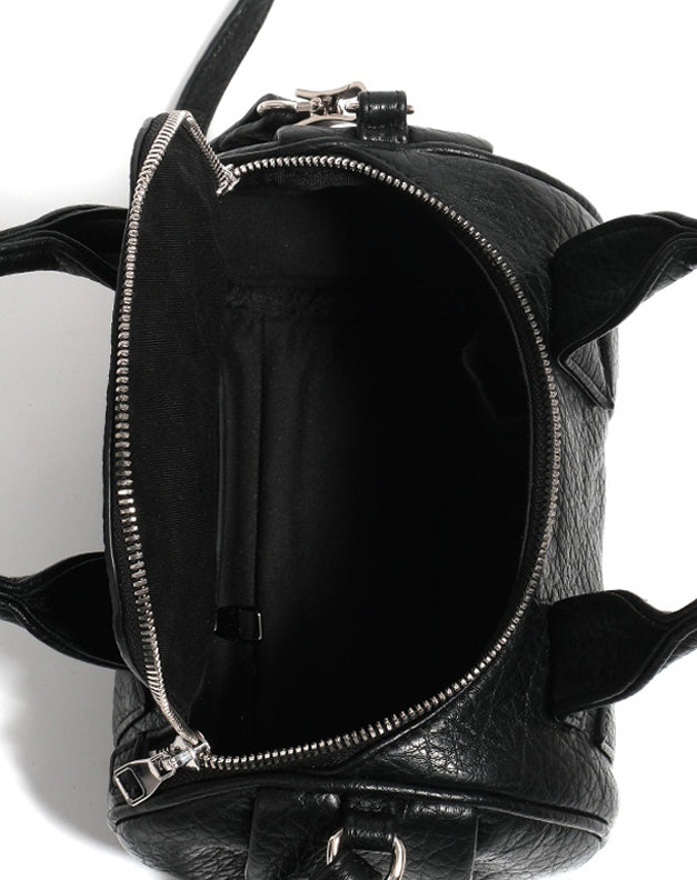 Black Mini Barrel Crossbody Bag
