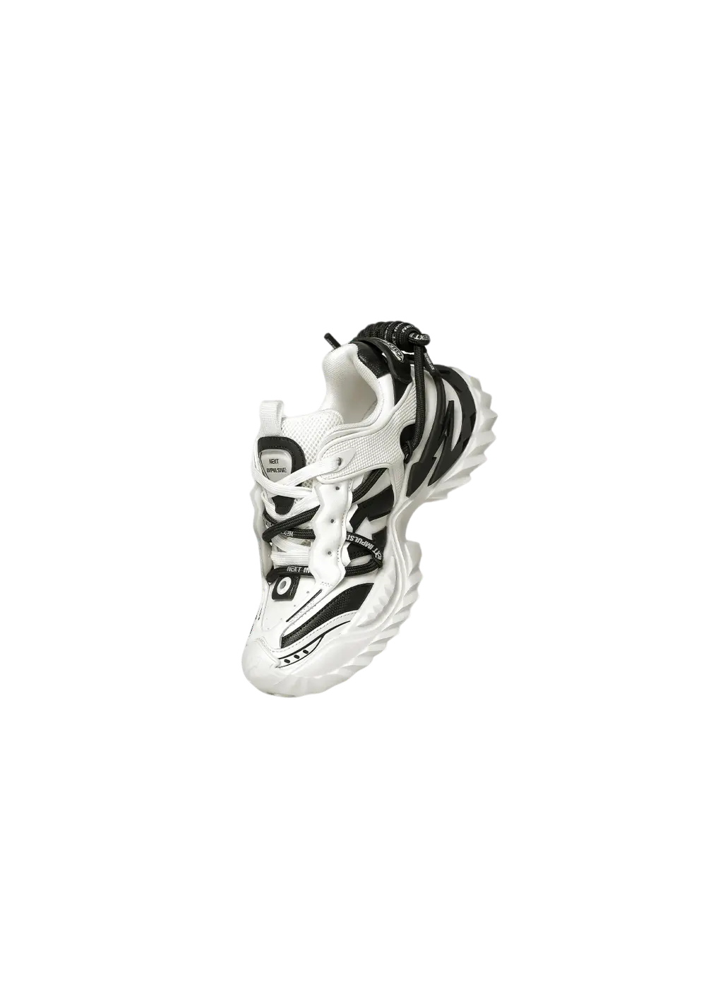 Black Air-Cushion Platform Sneakers