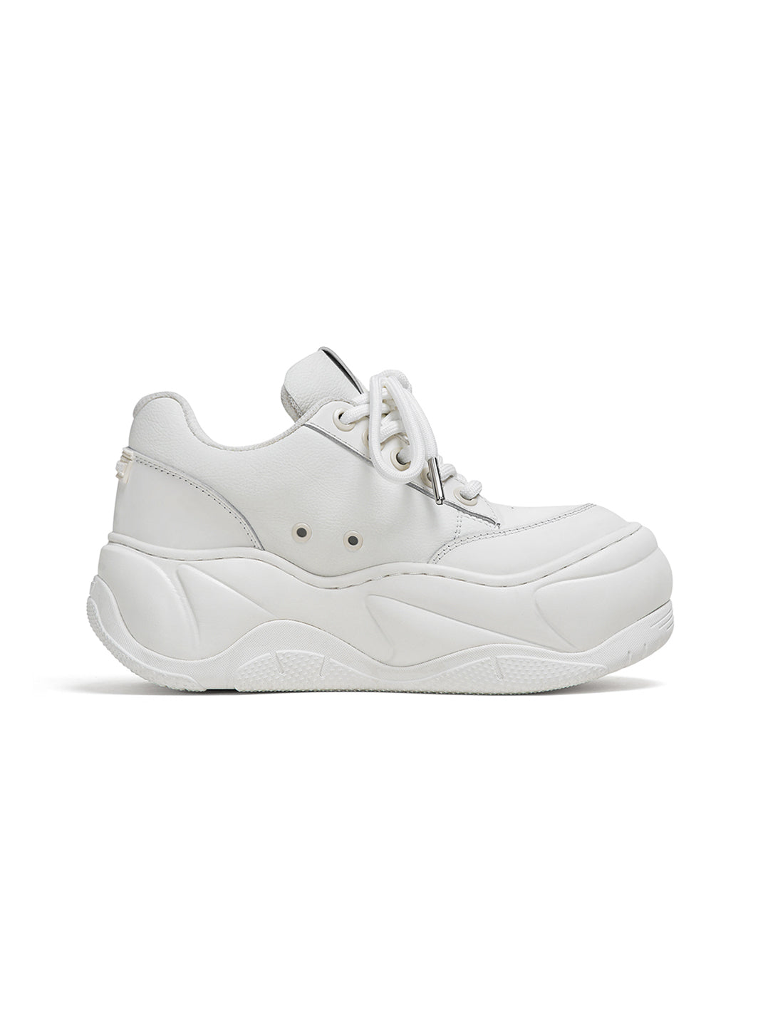 Wifi 2.0 Wave Leather Platform Shoes White