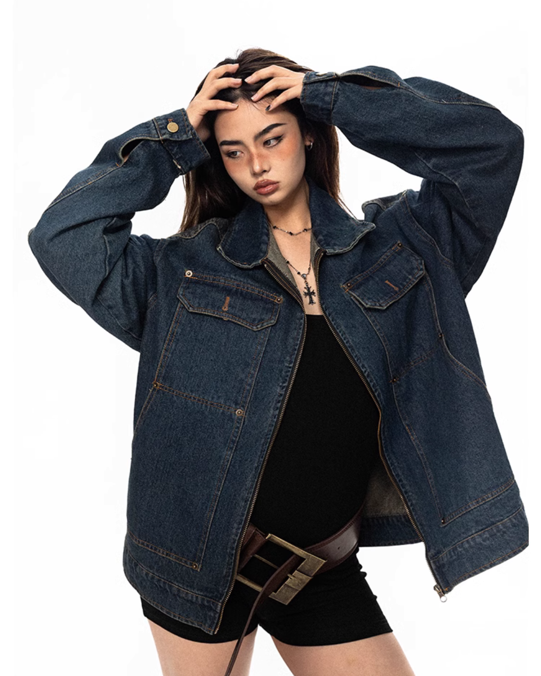 Oversized Vintage Denim Trucker Jacket