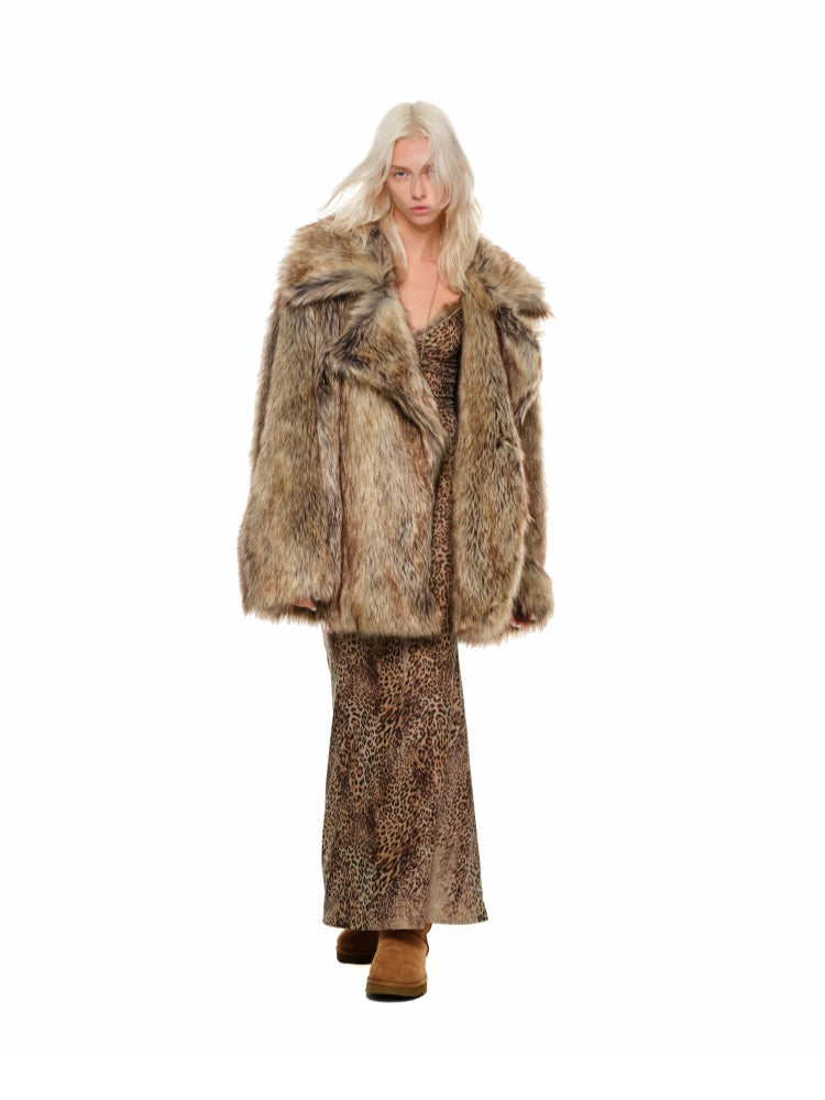 Leopard Slip Maxi Evening Dress