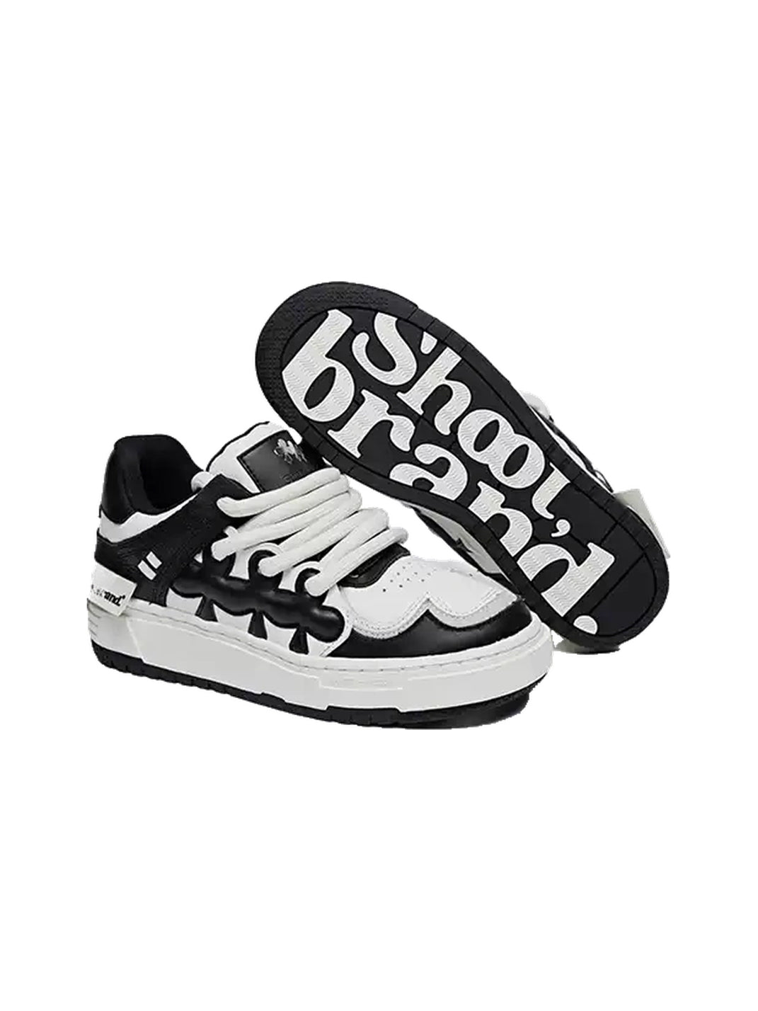 Monochrome Clover-Panel Skate Sneakers - view 3
