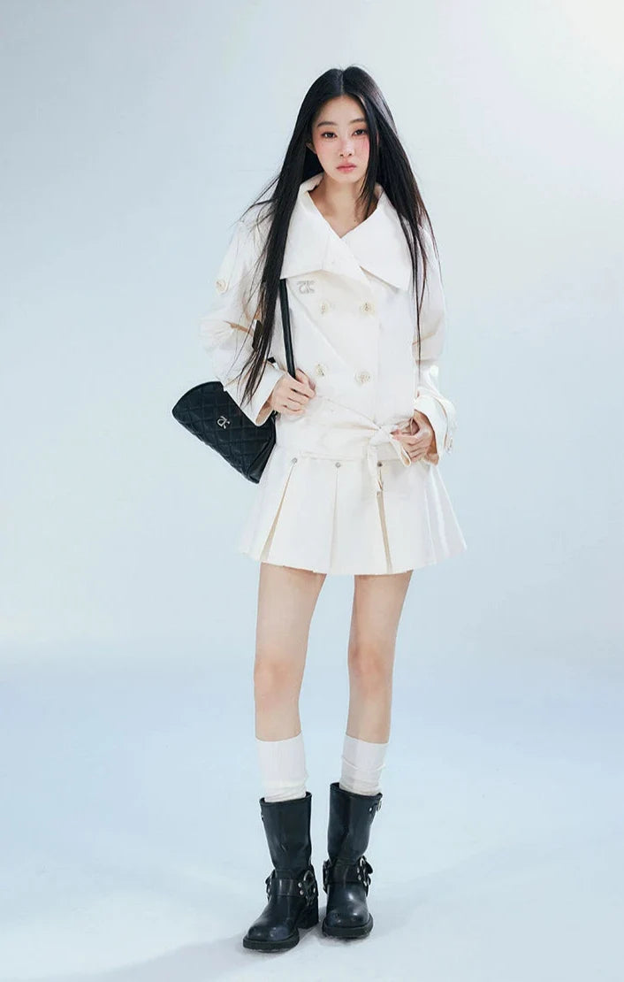 Double-Breasted Belted Trench Coat