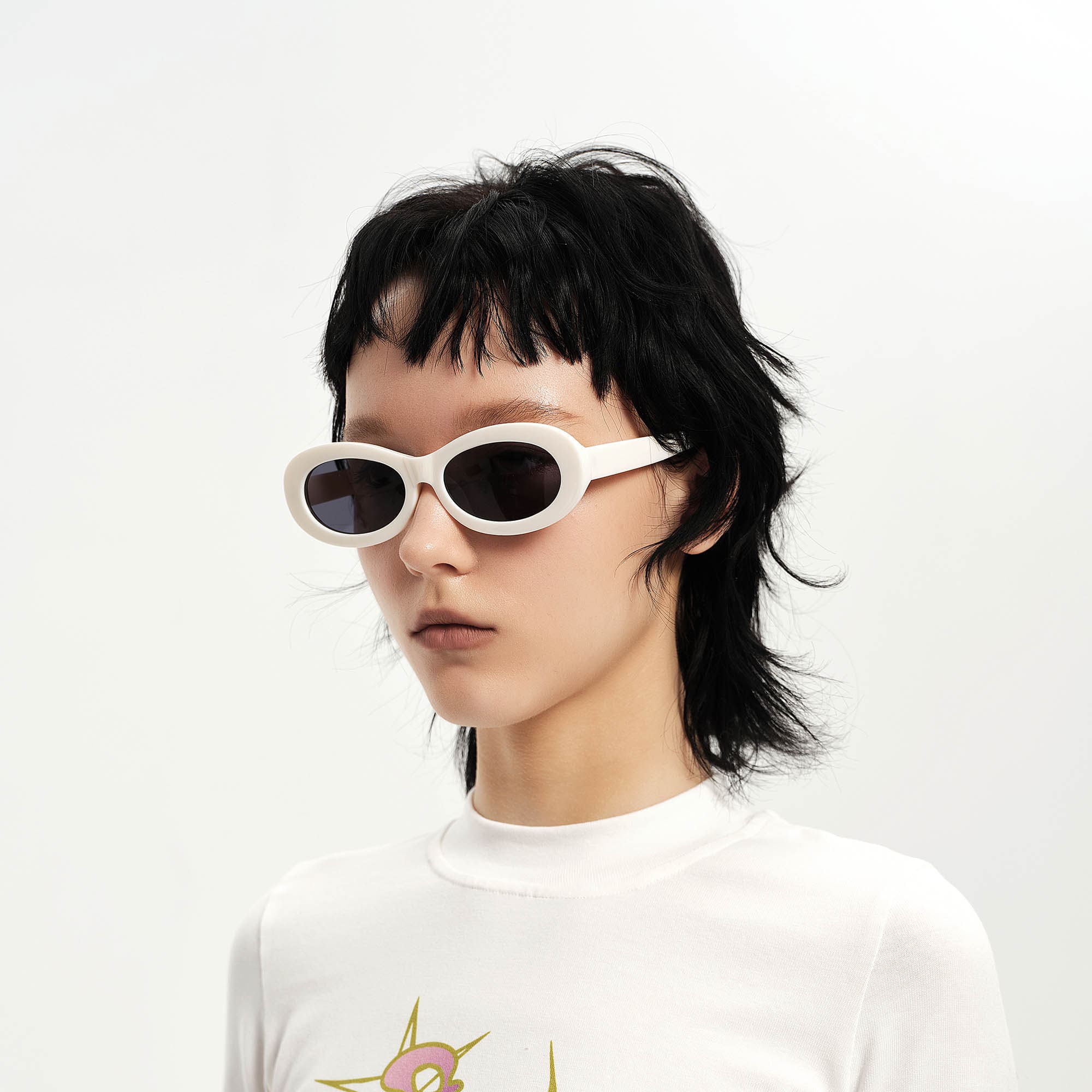 Chunky Narrow Oval Sunglasses - view 1
