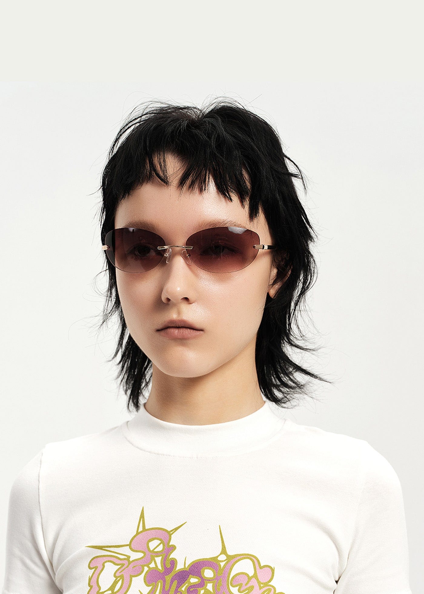 Floating-Lens Ombre Oval Sunglasses - view 4