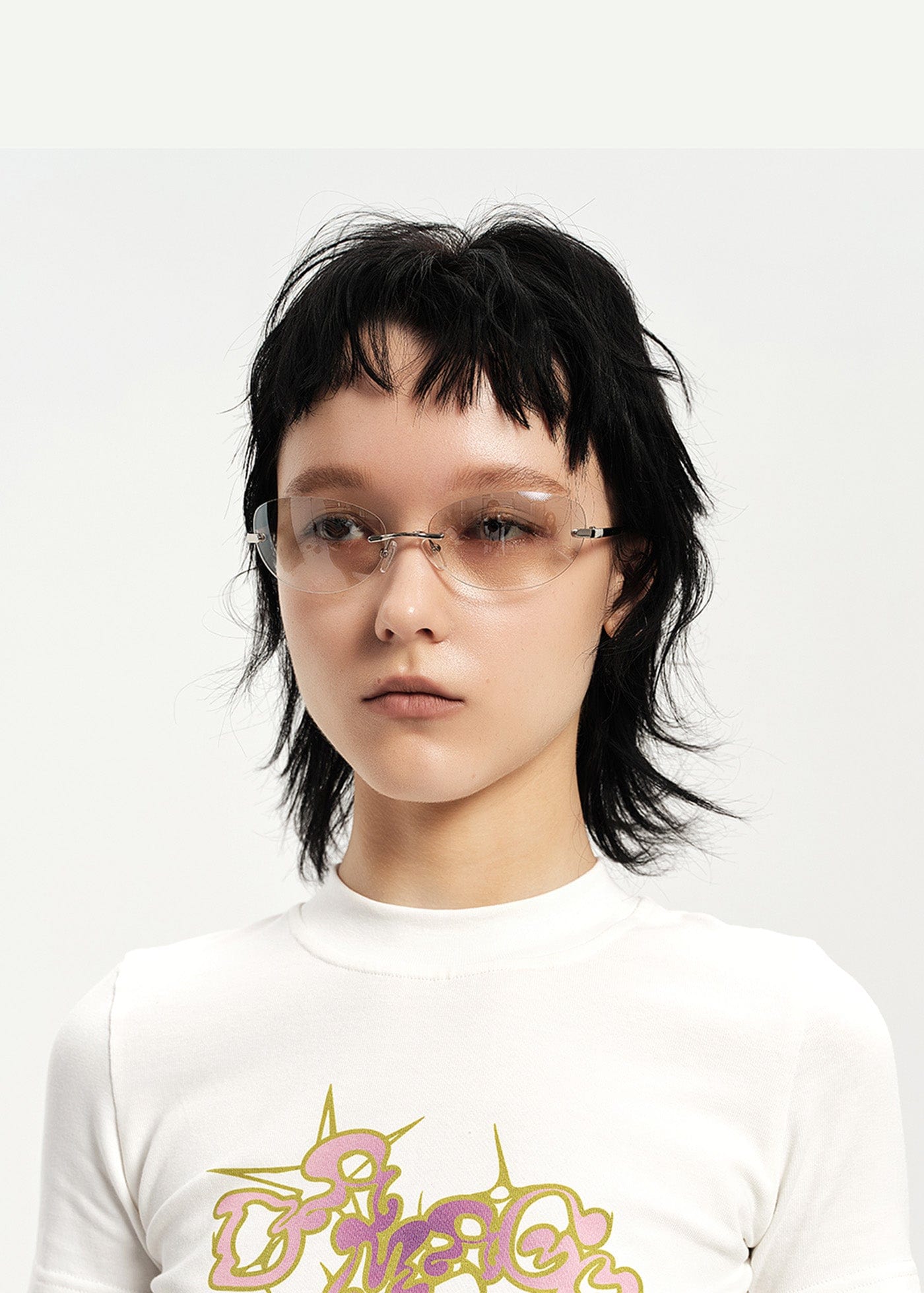 Floating-Lens Ombre Oval Sunglasses - view 5