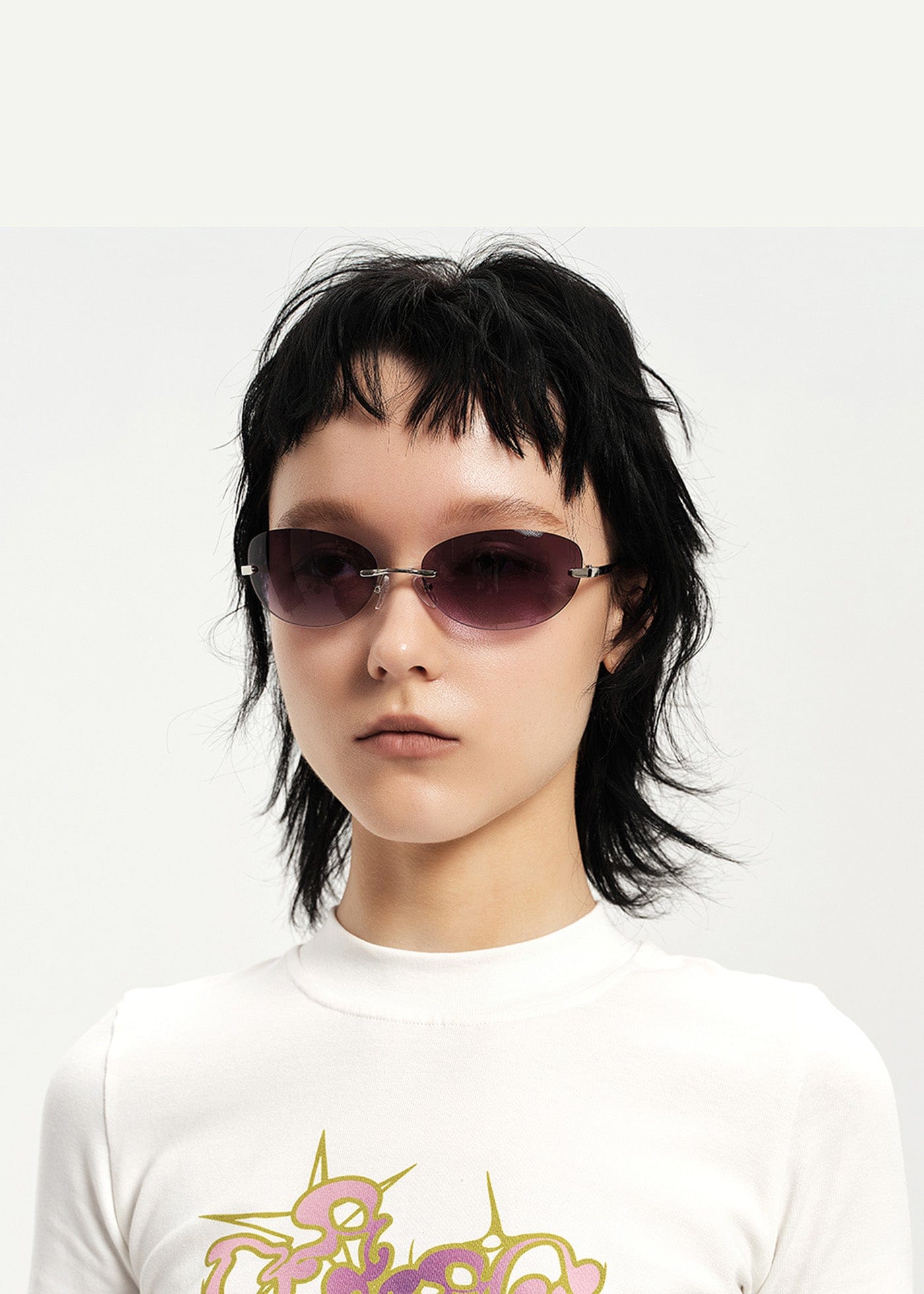 Floating-Lens Ombre Oval Sunglasses - view 6