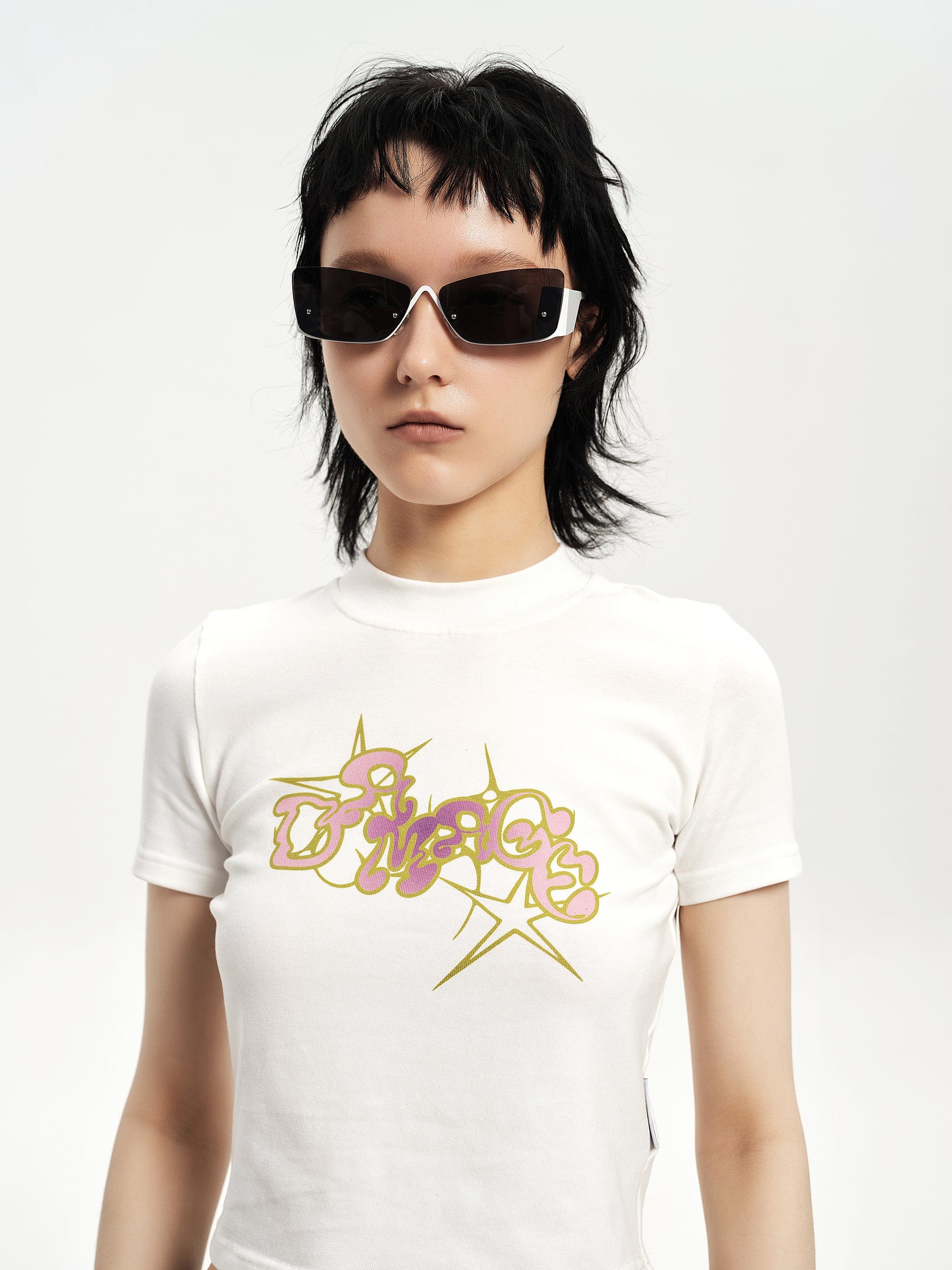 Angular Half-Frame Shield Sunglasses - view 3