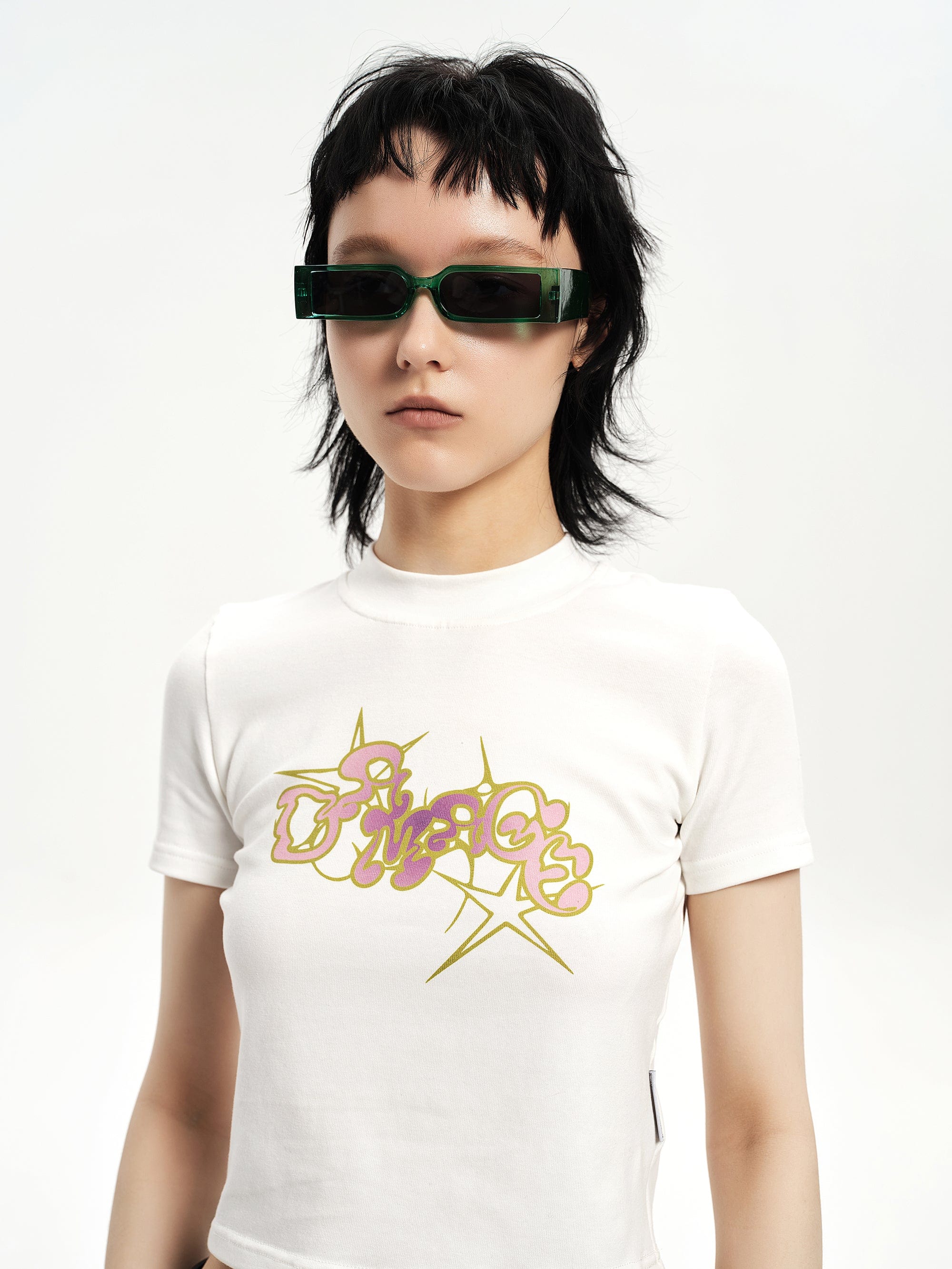 Chunky-Temple Narrow Rectangle Sunglasses - view 11