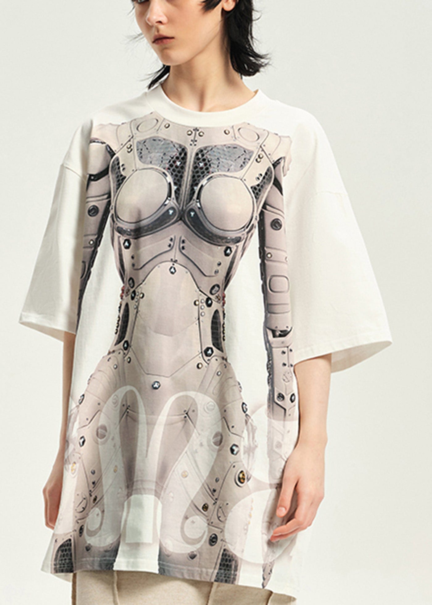 Cyborg Print Oversized T-Shirt