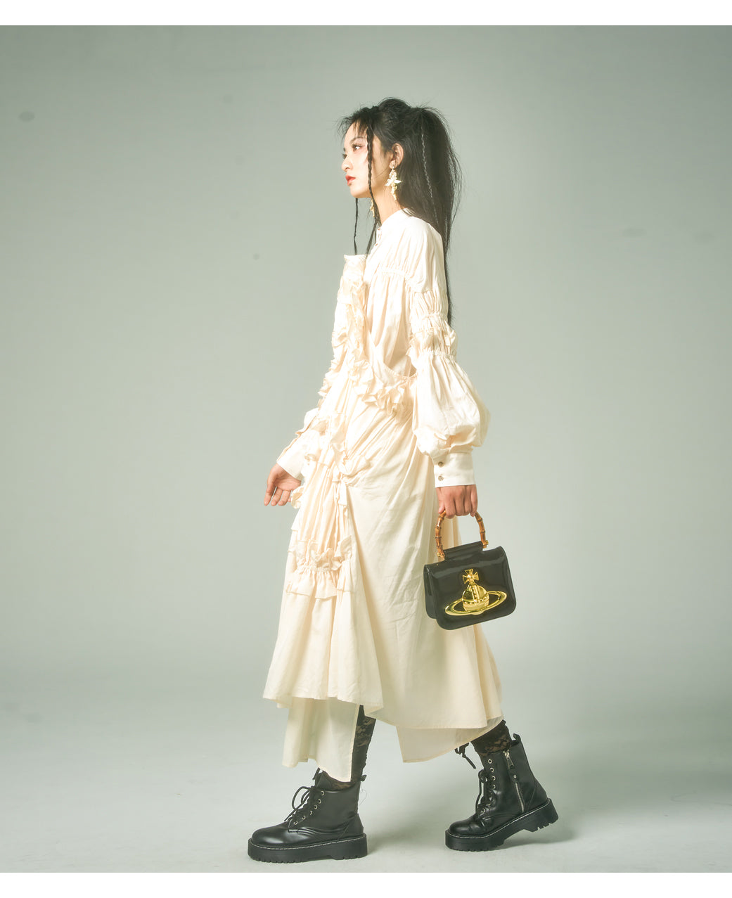Elegant Cotton Ruffle Maxi Dress - chiclara