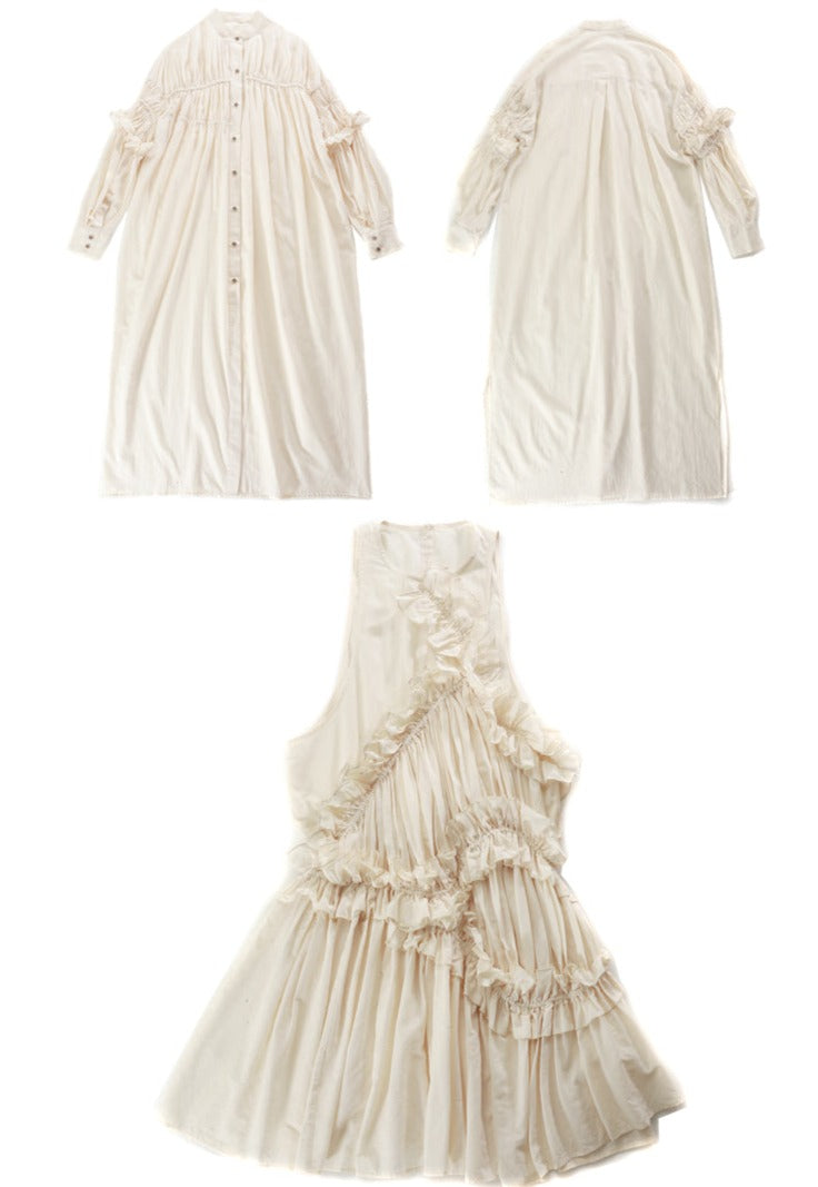 Elegant Cotton Ruffle Maxi Dress - chiclara
