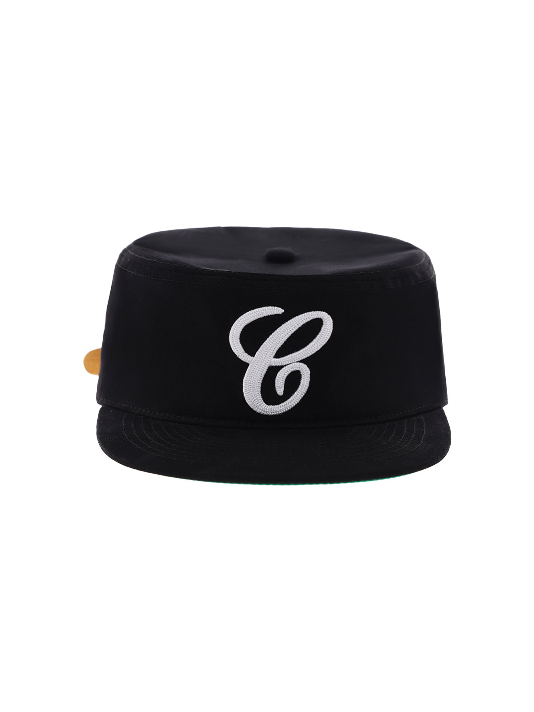C-Embroidered Flat-Crown Cap - Black - Product front - view 5