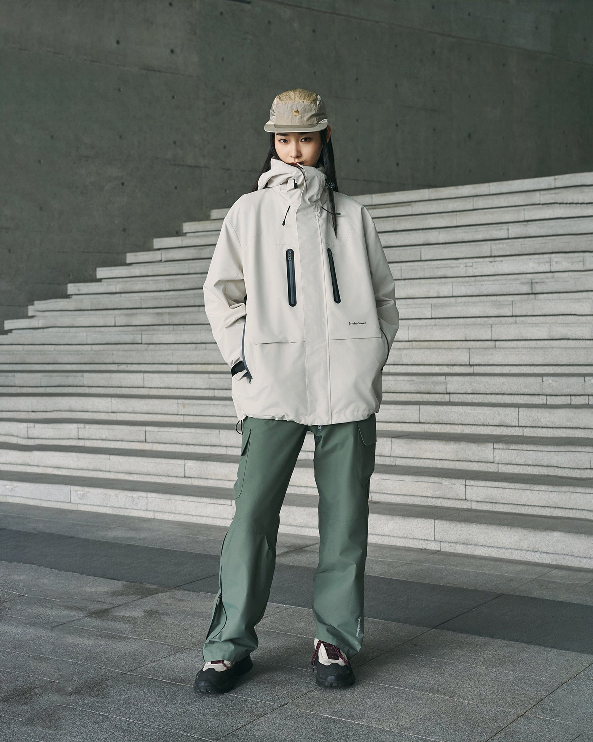 Pantalon cargo épissé plissé utilitaire