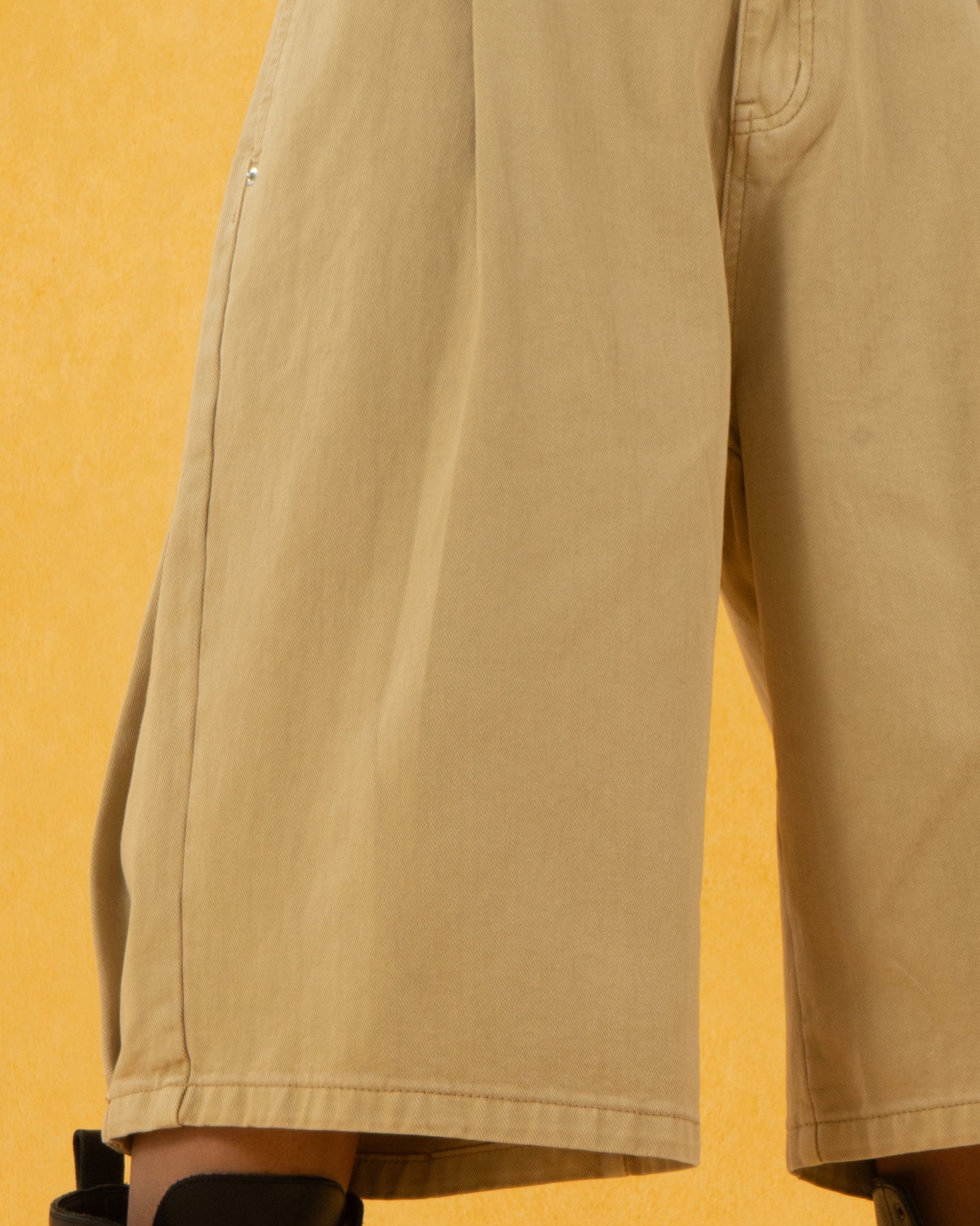 Classic Rivet Wide Leg Knee-Length Shorts