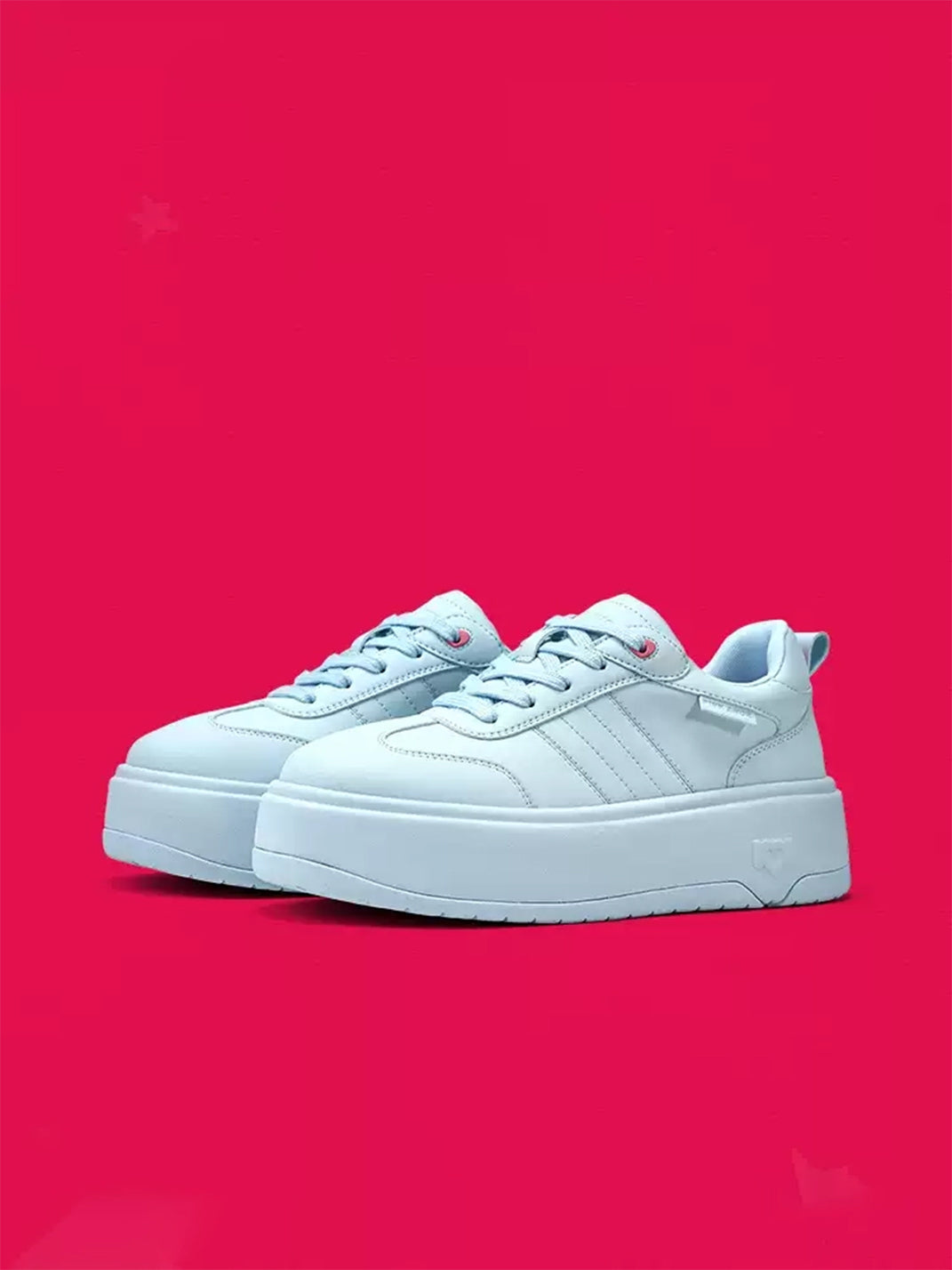 Powder-Blue Heart-Detail Platform Sneakers - view 7