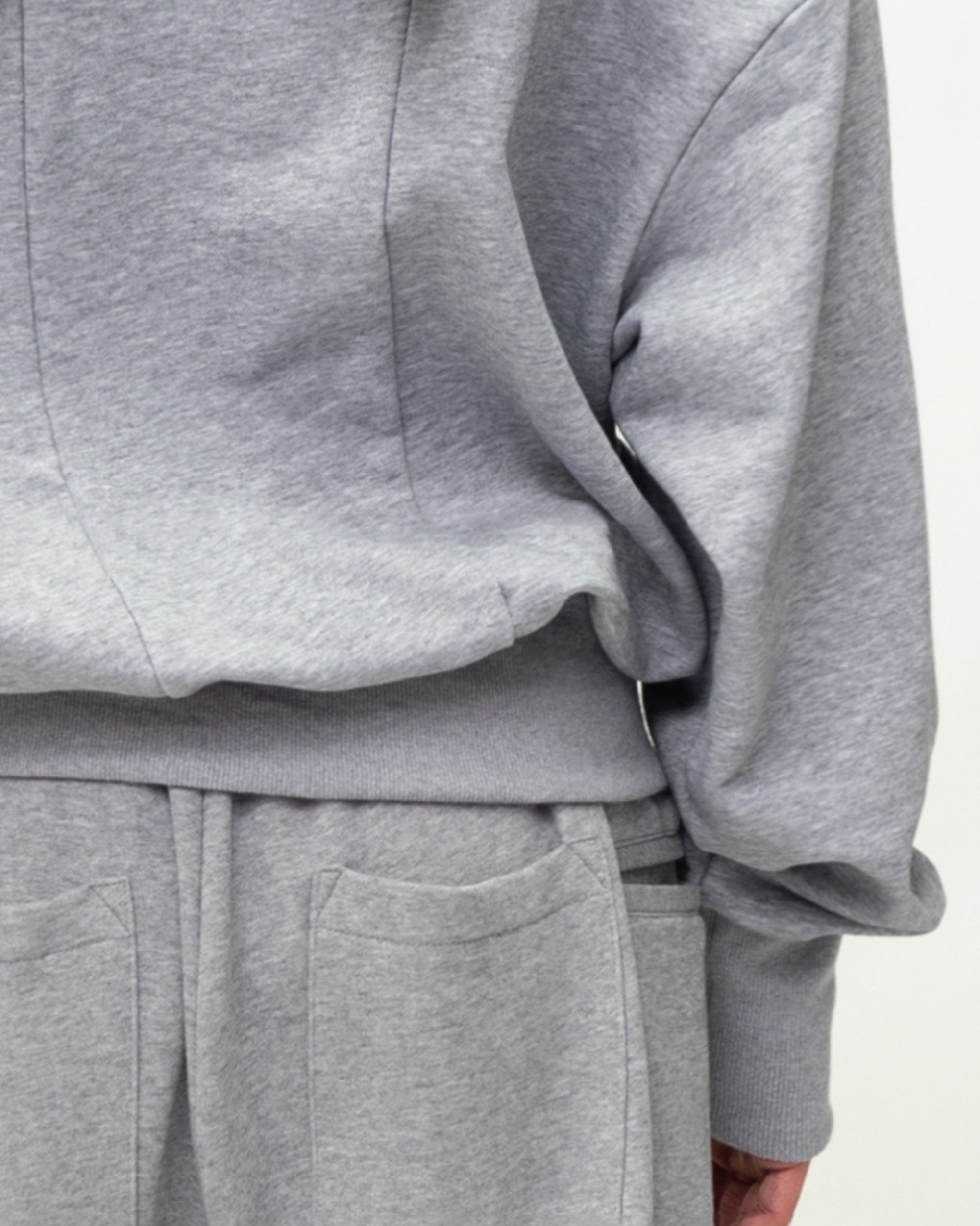 Grey Sweatshirt with Angel Wings Details on the Back