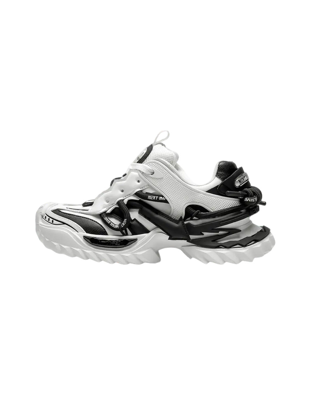 Black Air-Cushion Platform Sneakers