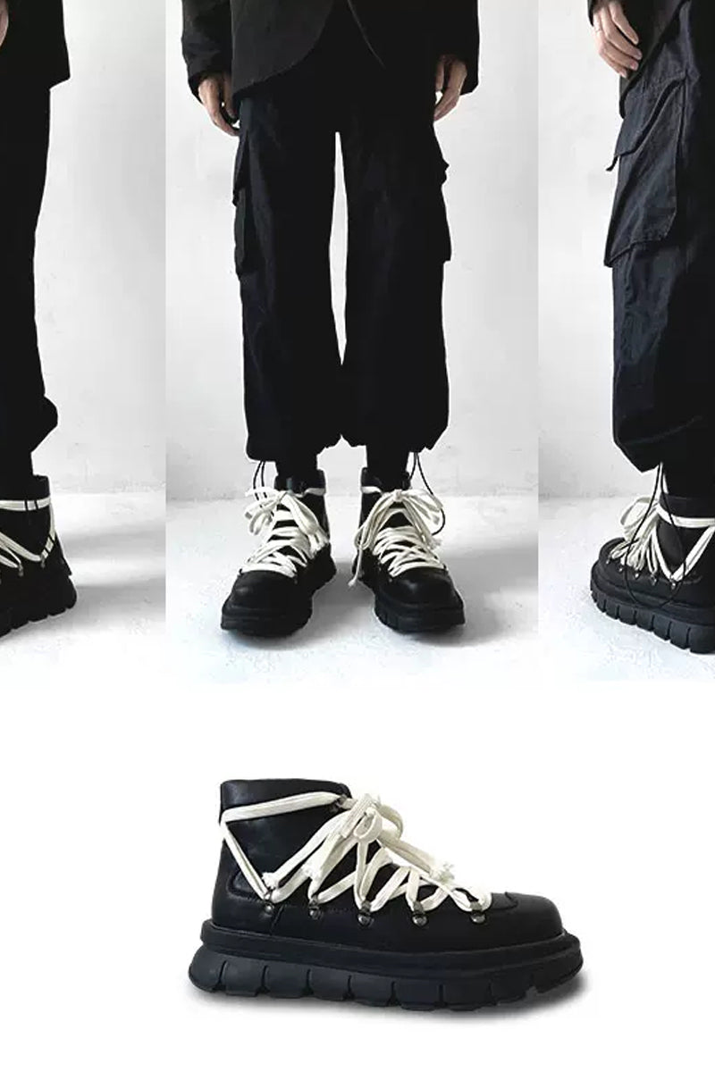 Fashion Black Platform Hiking Combat Boots