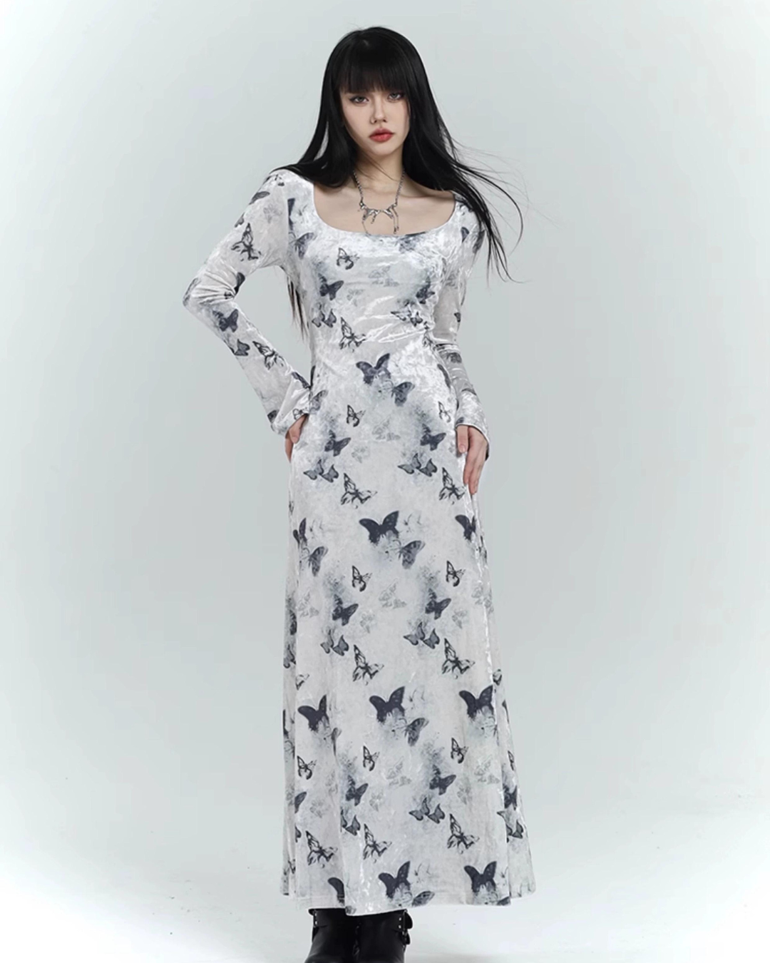 Vestido de Velvet Maxi de Butterfly