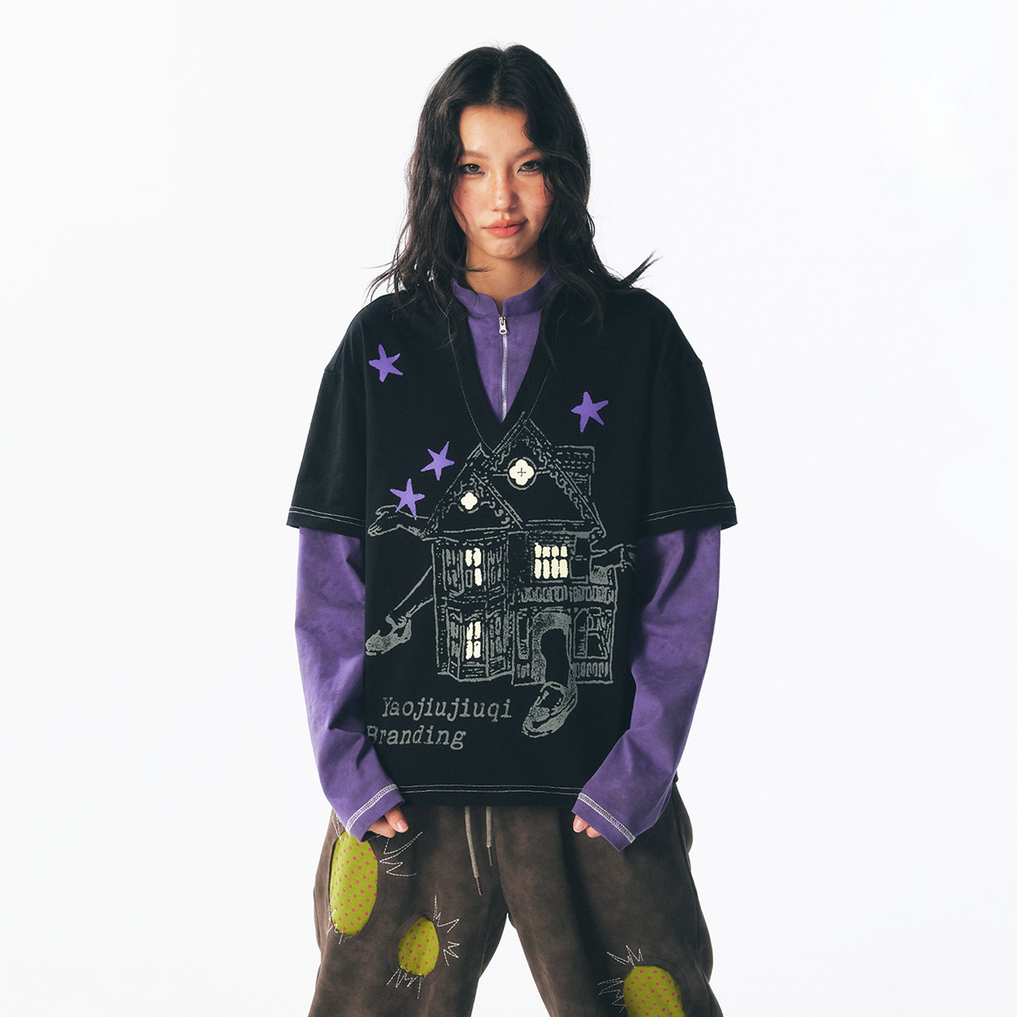 Retro Layered Graphic Long Sleeve Tee