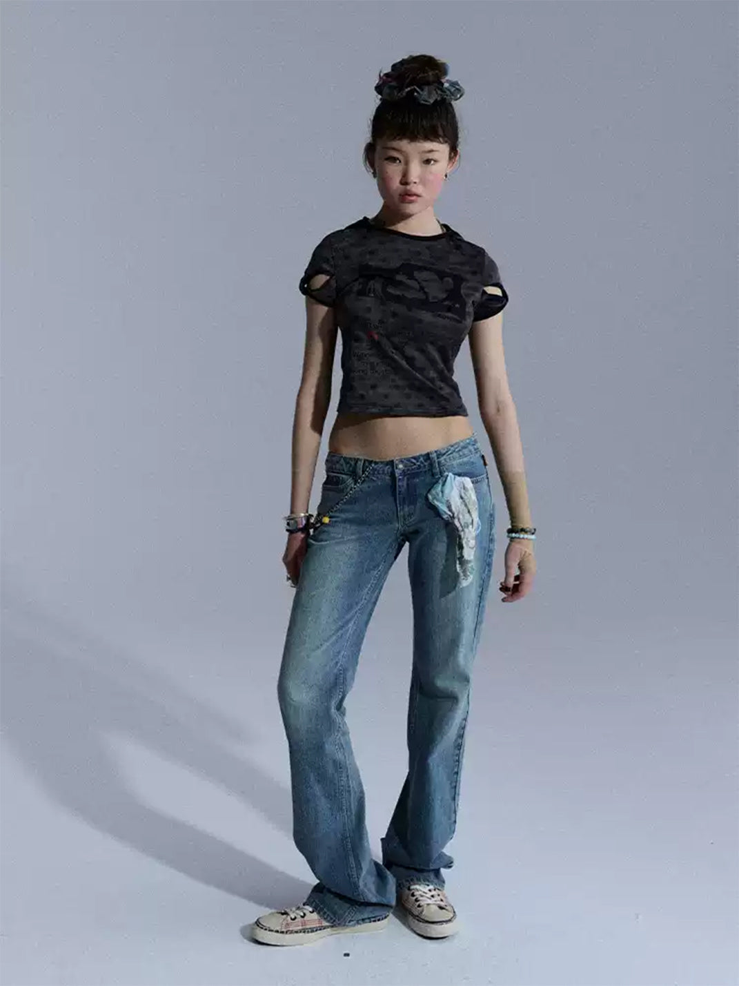 Low-Waist Slim Flare Jeans