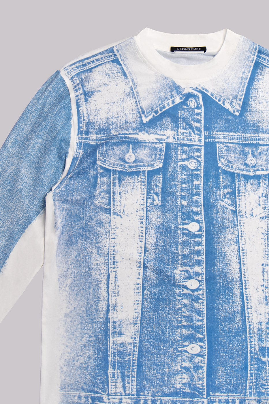 Denim Print Long Sleeve Tee