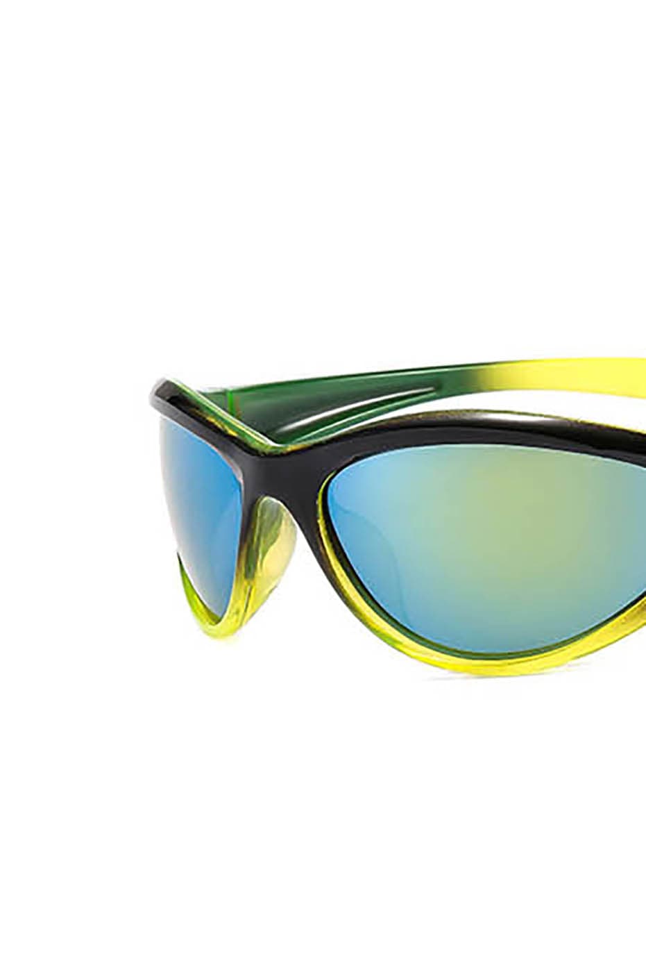 Contrast-Temple Cyclist Wrap Sunglasses - view 9