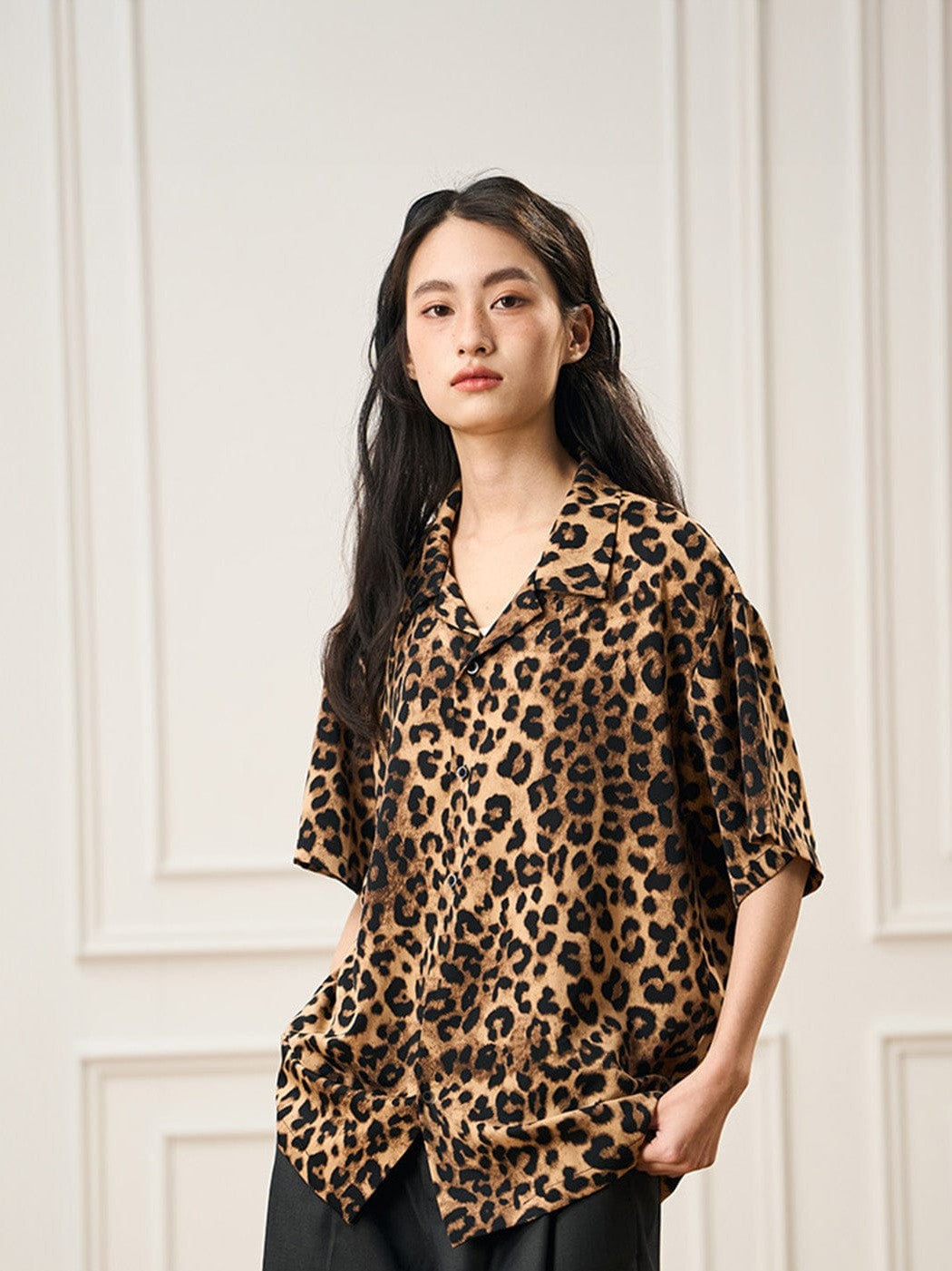 Chemise à imprimé léopard