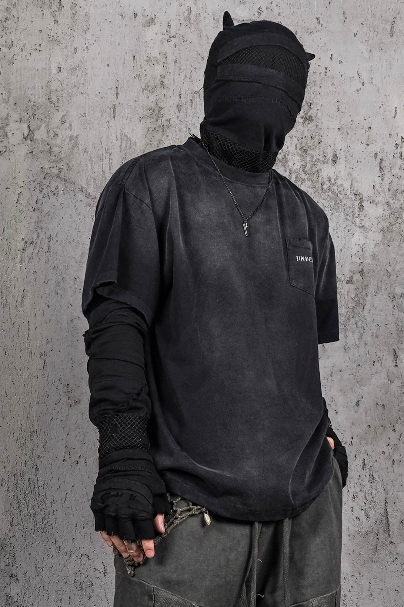 T-shirt de poche Black Techwear sous-marine