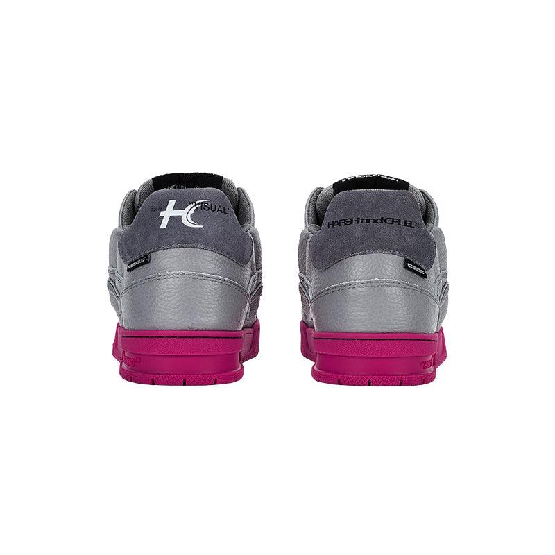 Grey and Pink Classic Low Top Sneakers