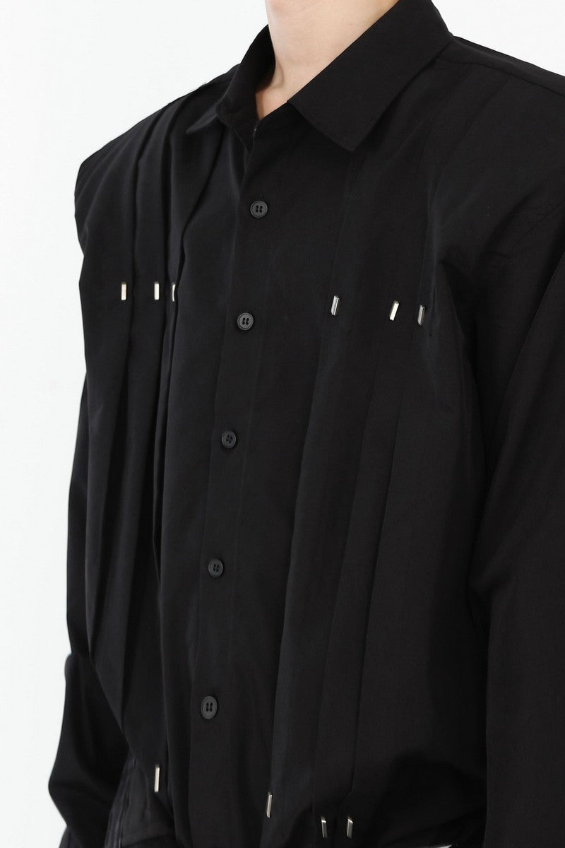 Metal Rivet Stitched Shirt - chiclara