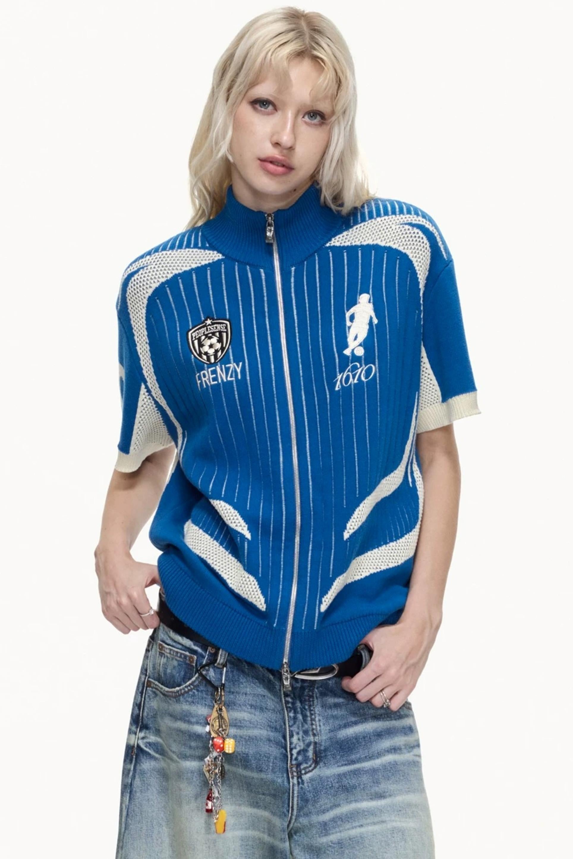 Men's Yellow Black Mesh Knit Polo Shirt